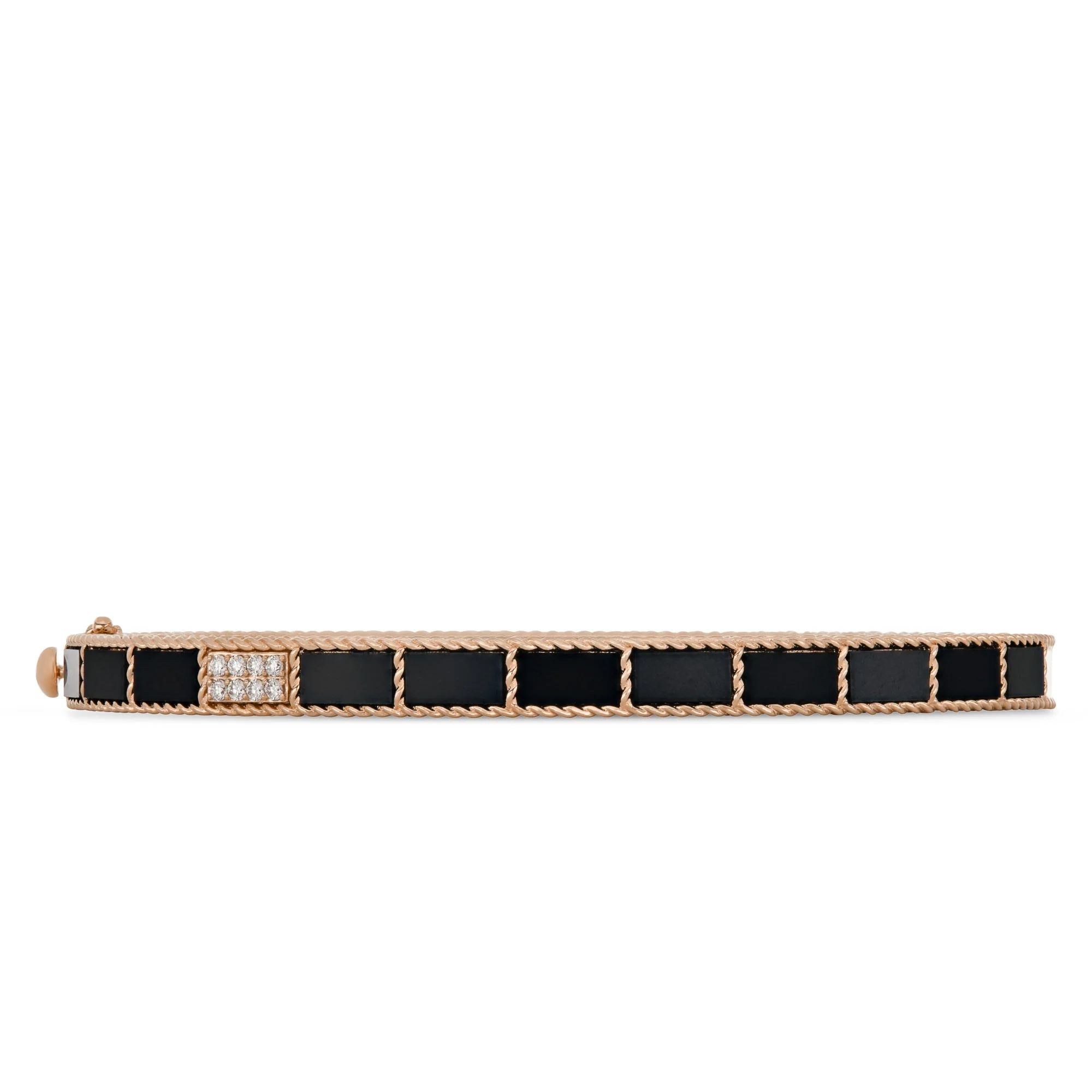 ART DECO BANGLE WITH BLACK JADE AND DIAMONDS - Image 2