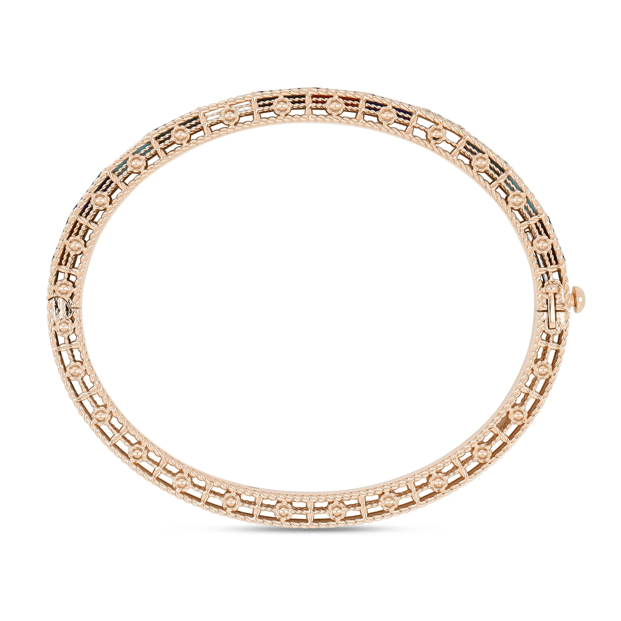 ART DECO BANGLE WITH COLORED STONES AND DIAMONDS - Image 3