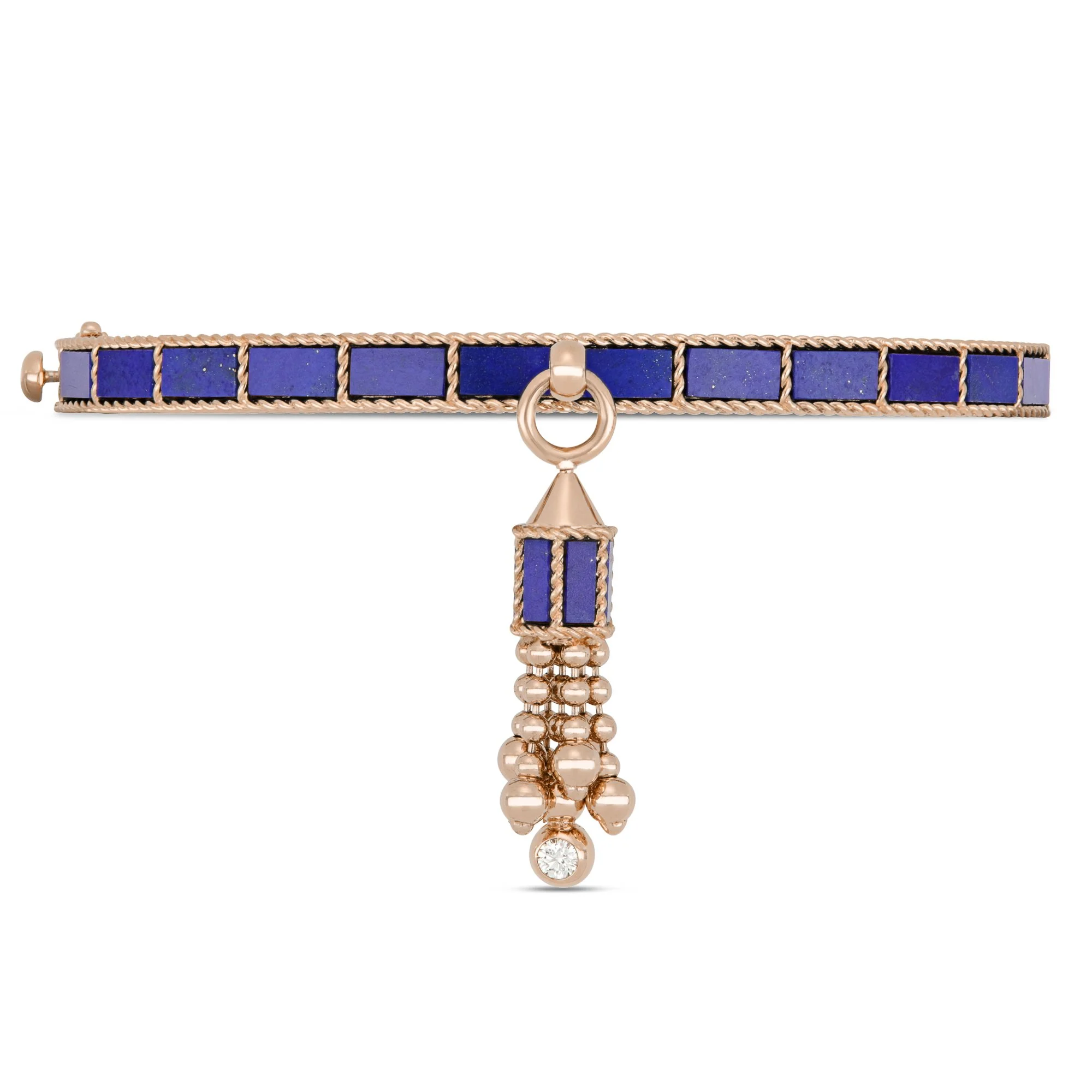 ART DECO BANGLE WITH LAPIS AND DIAMONDS - Image 2