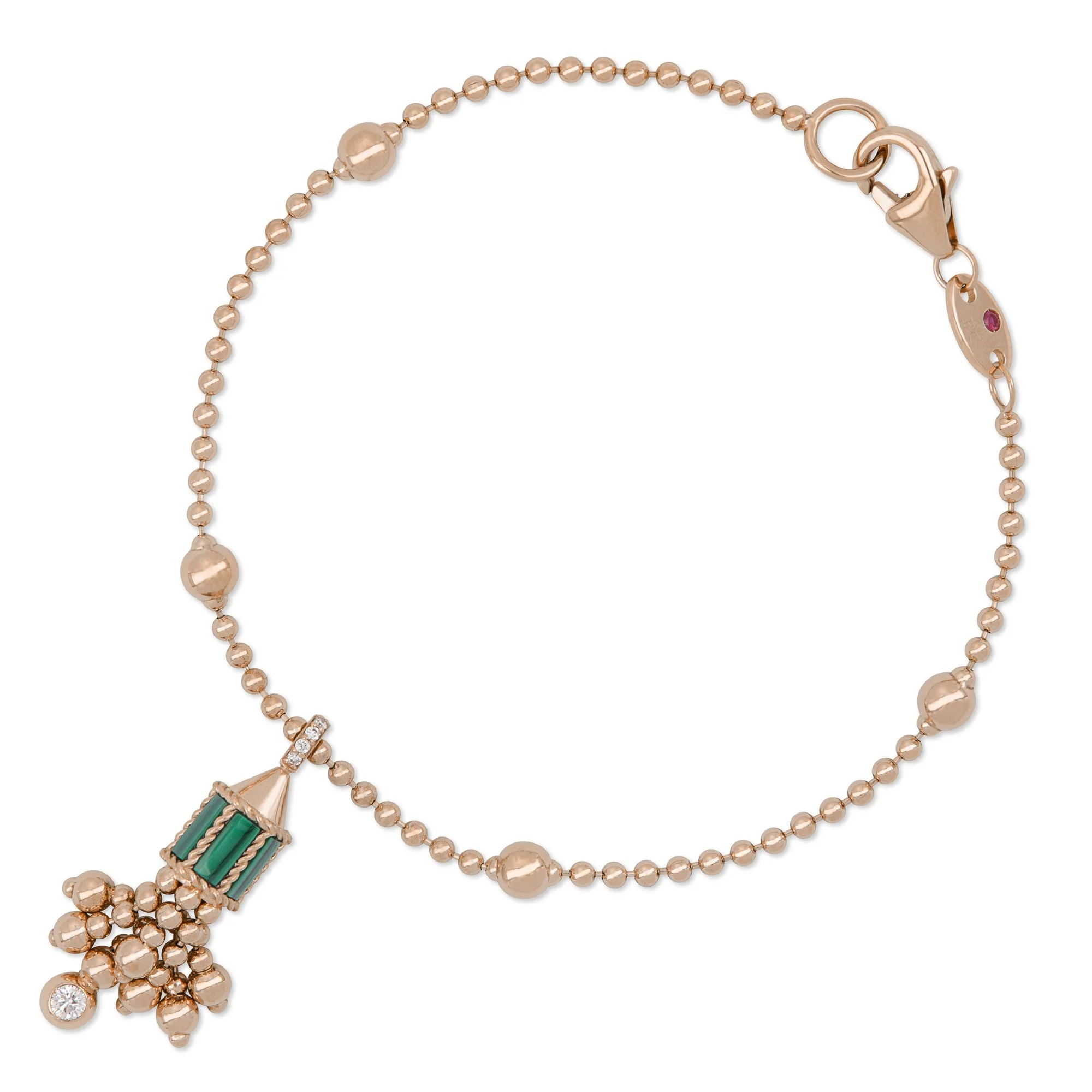 ART DECO BRACELET WITH MALACHITE AND DIAMONDS