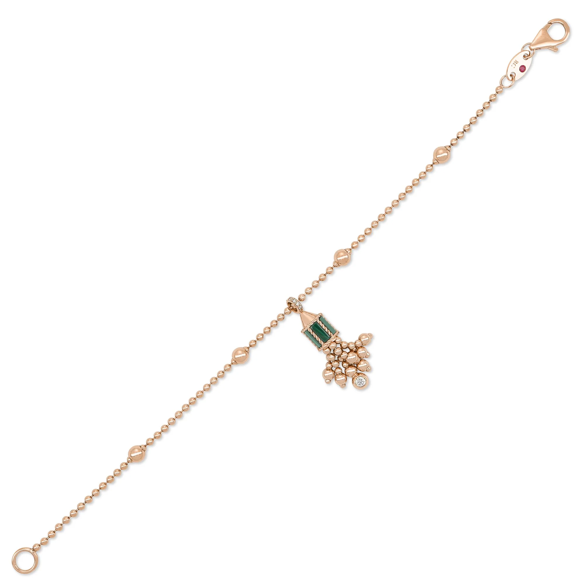 ART DECO BRACELET WITH MALACHITE AND DIAMONDS - Image 2