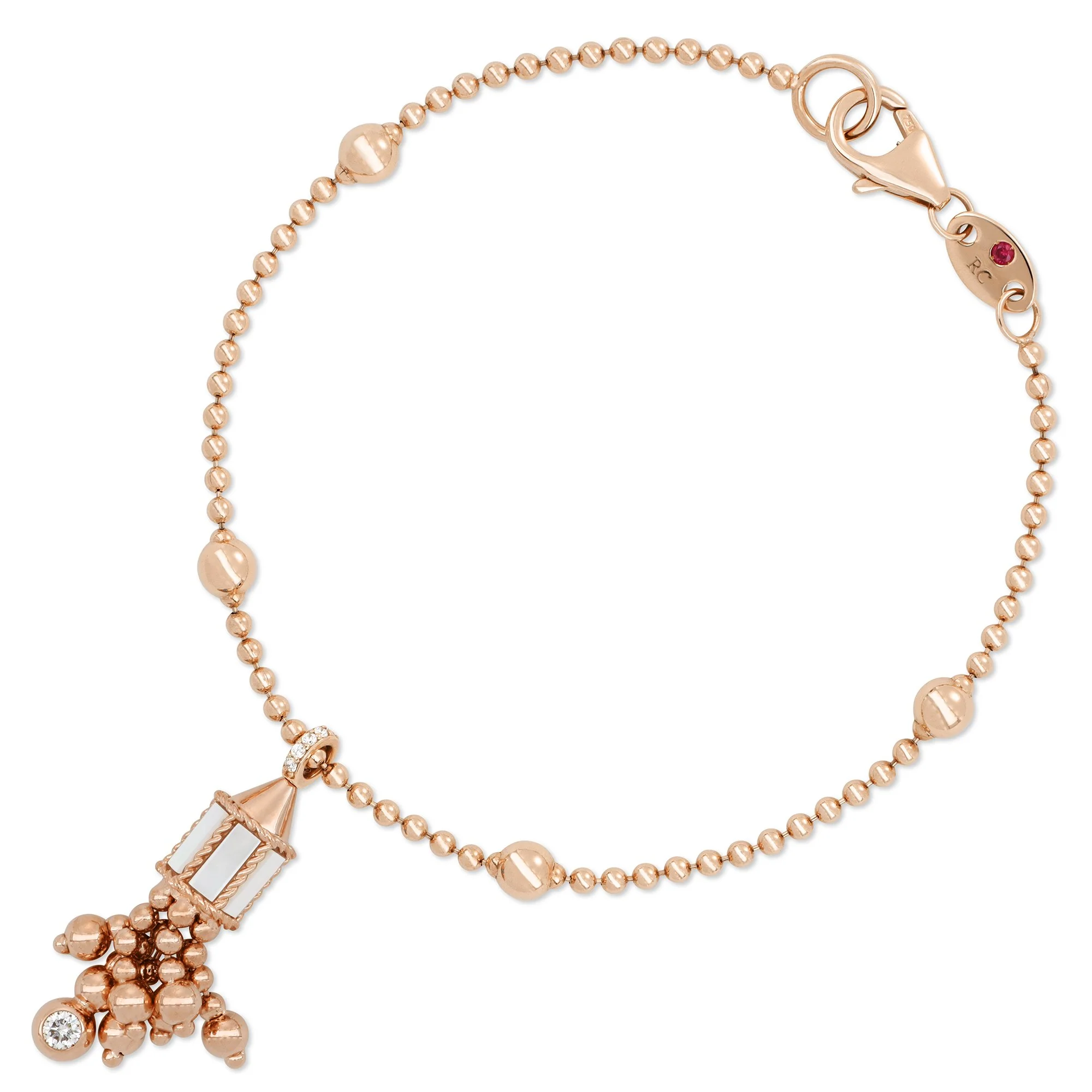 ART DECO BRACELET WITH MOTHER OF PEARL AND DIAMONDS