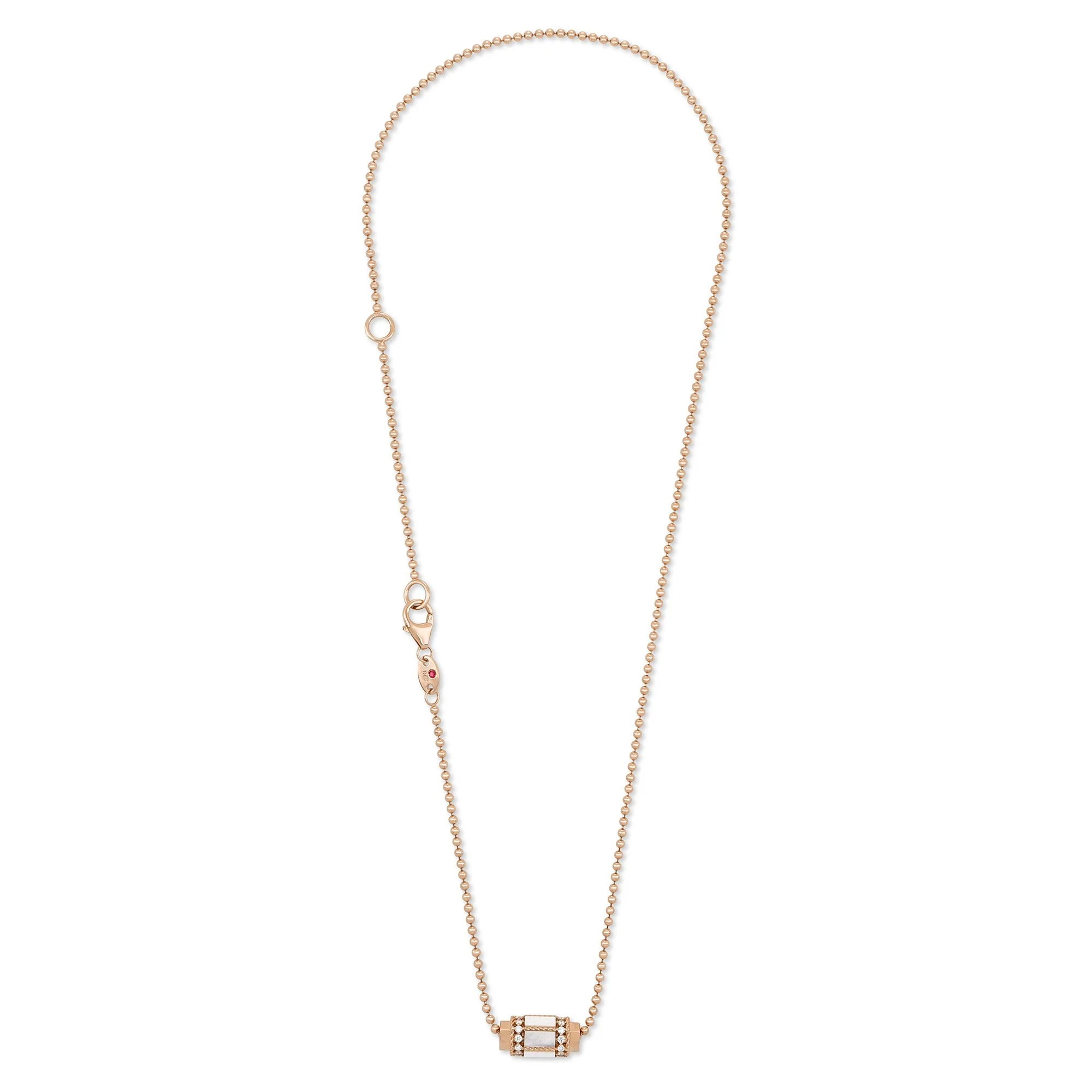 ART DECO NECKLACE WITH MOTHER OF PEARL AND DIAMONDS - Image 2
