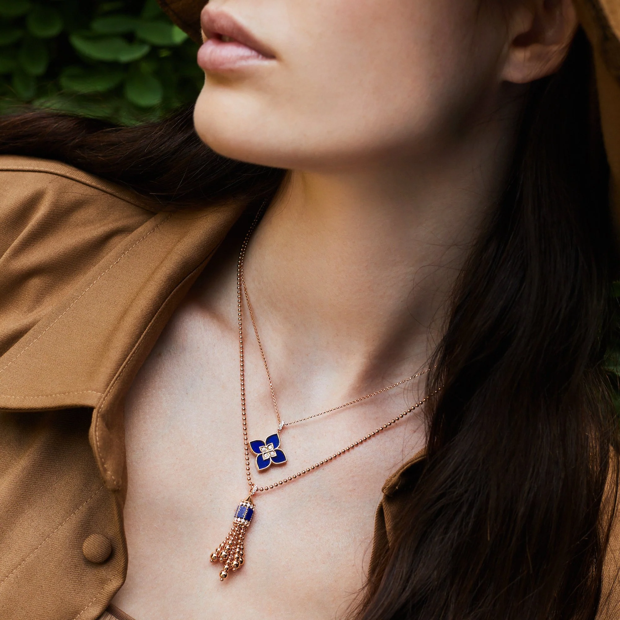 ART DECO NECKLACE WITH LAPIS LAZULI AND DIAMONDS - Image 3