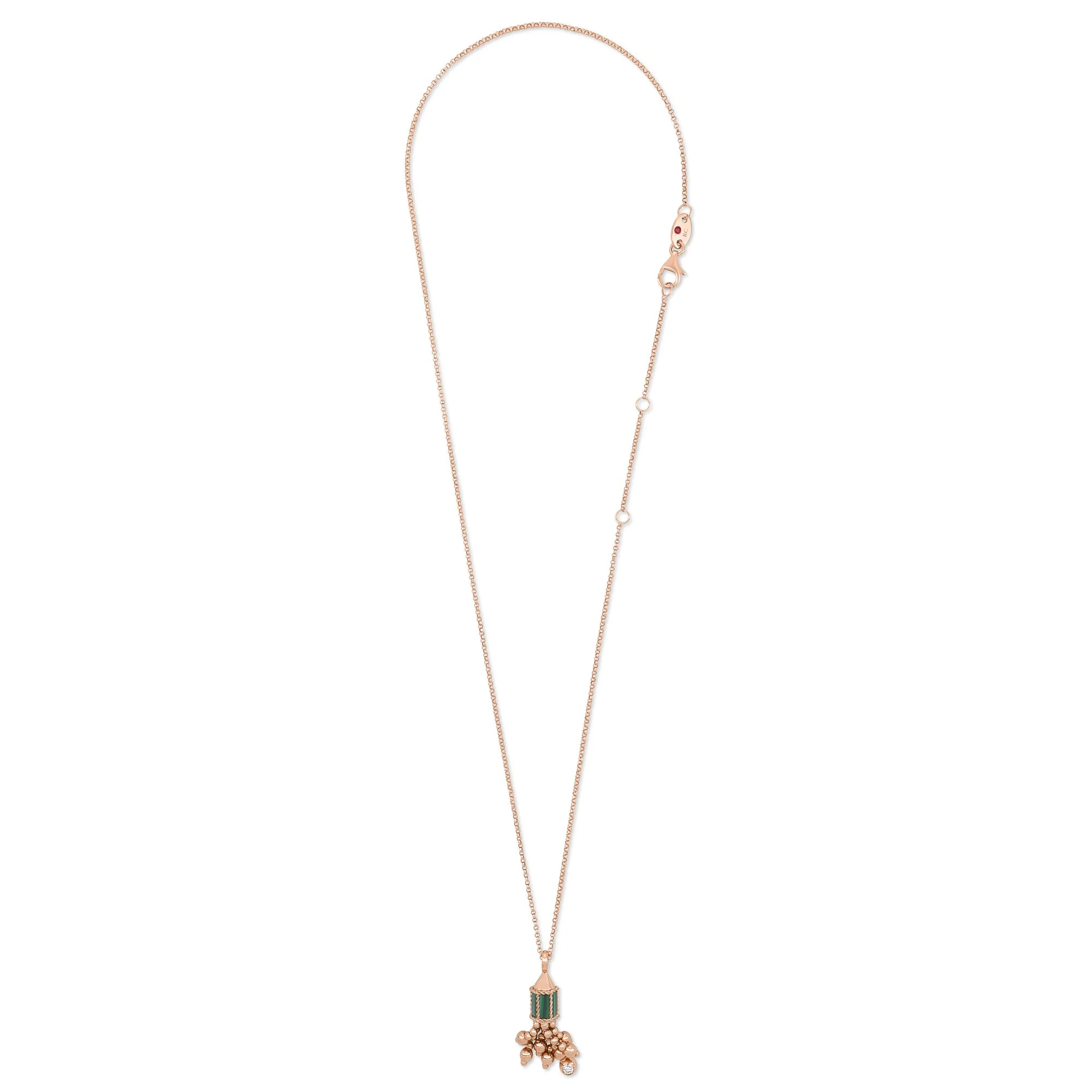 ART DECO NECKLACE WITH MALACHITE AND DIAMONDS - Image 2