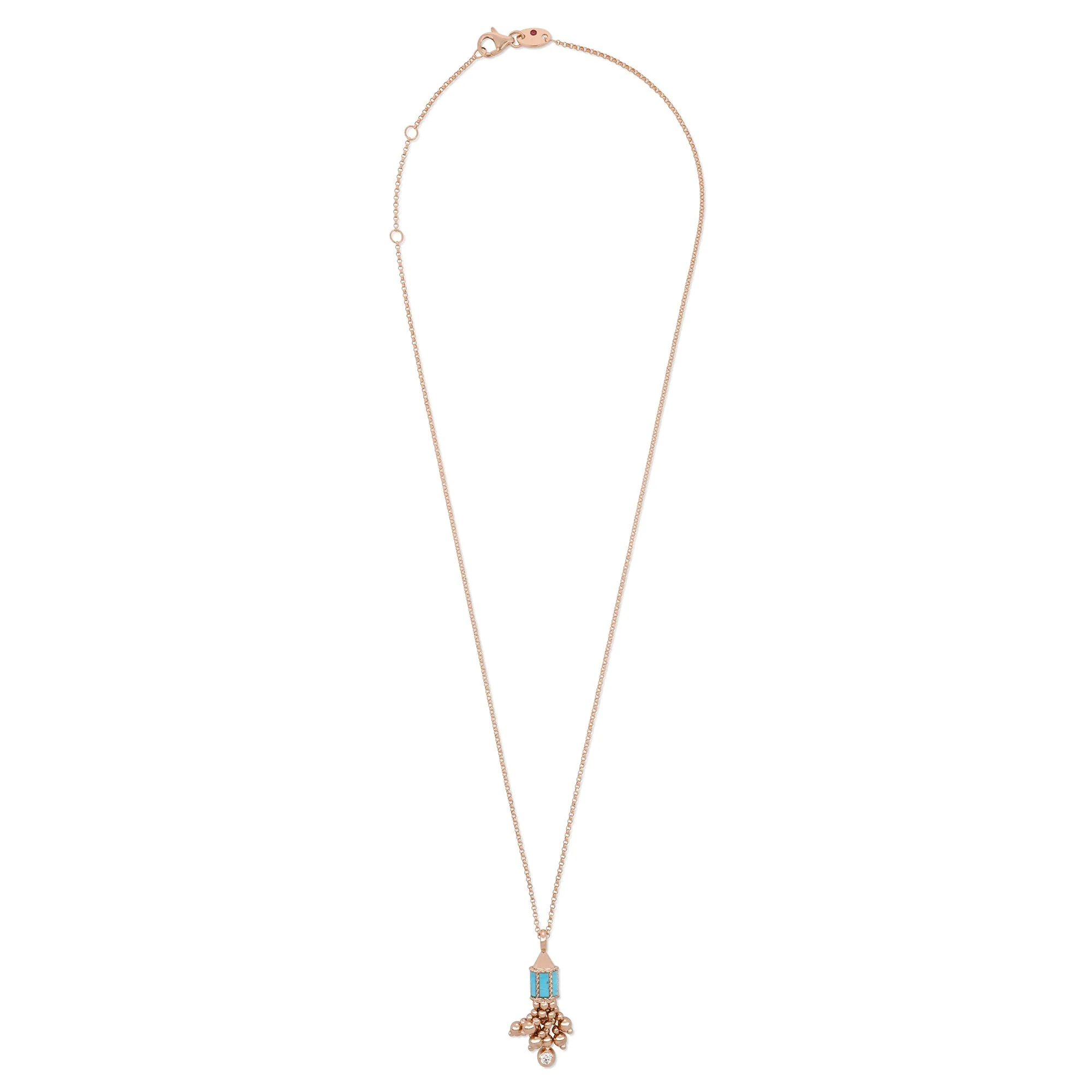ART DECO NECKLACE WITH TURQUOISE AND DIAMONDS - Image 2