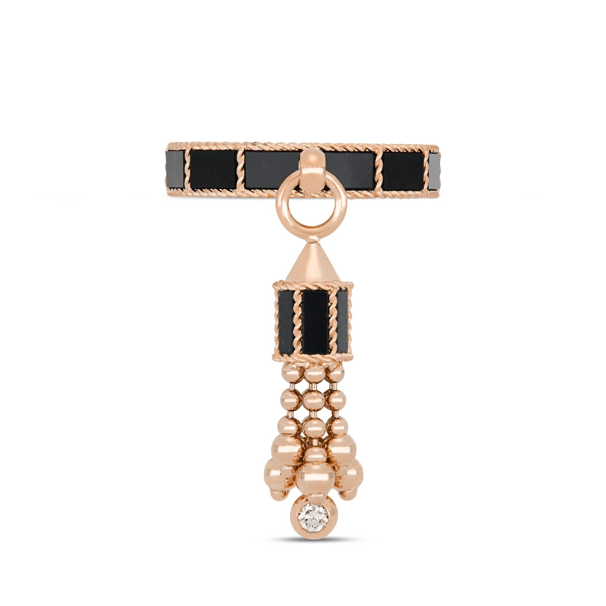 ART DECO RING WITH BLACK JADE AND DIAMONDS - Image 2