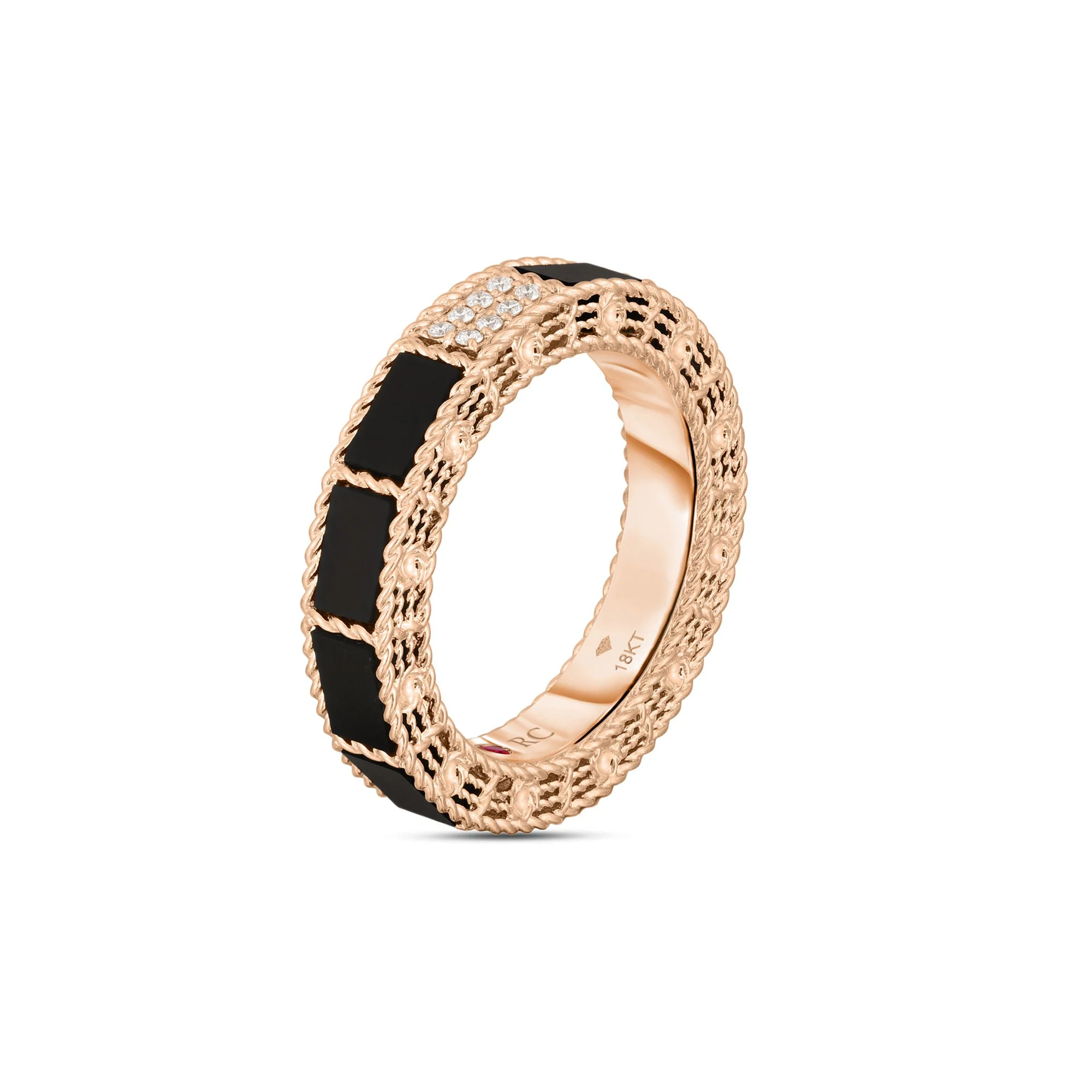ART DECO RING WITH BLACK JADE AND DIAMONDS