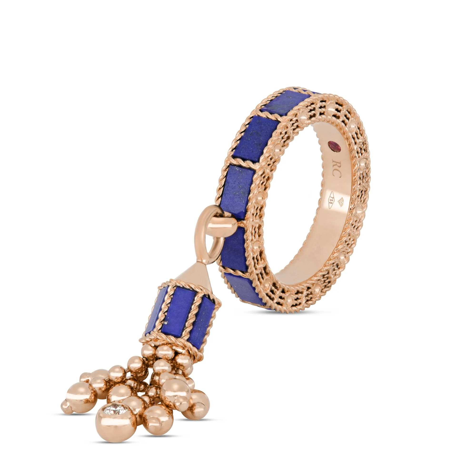 ART DECO RING WITH LAPIS LAZULI AND DIAMONDS