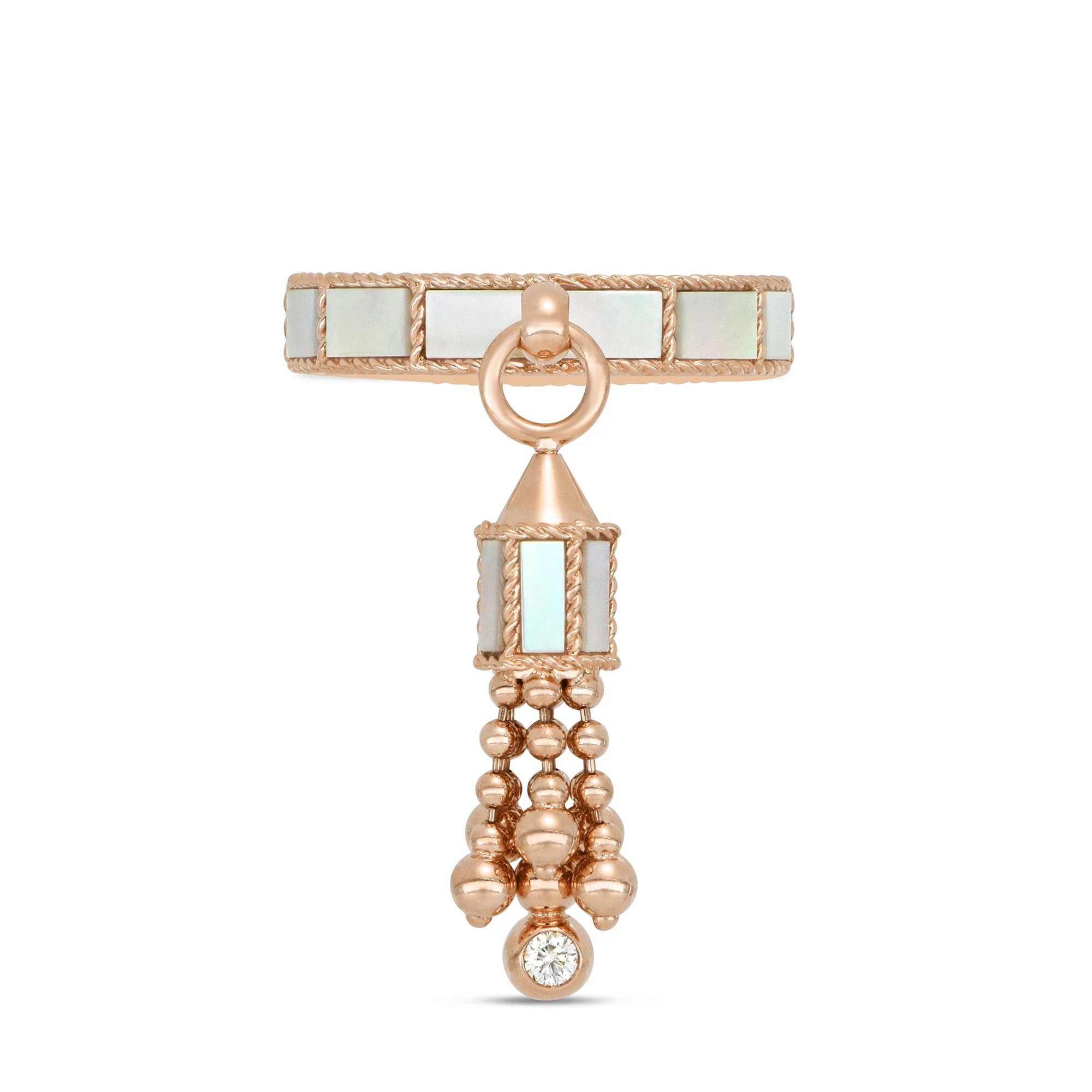 ART DECO RING WITH MOTHER OF PEARL AND DIAMONDS - Image 2
