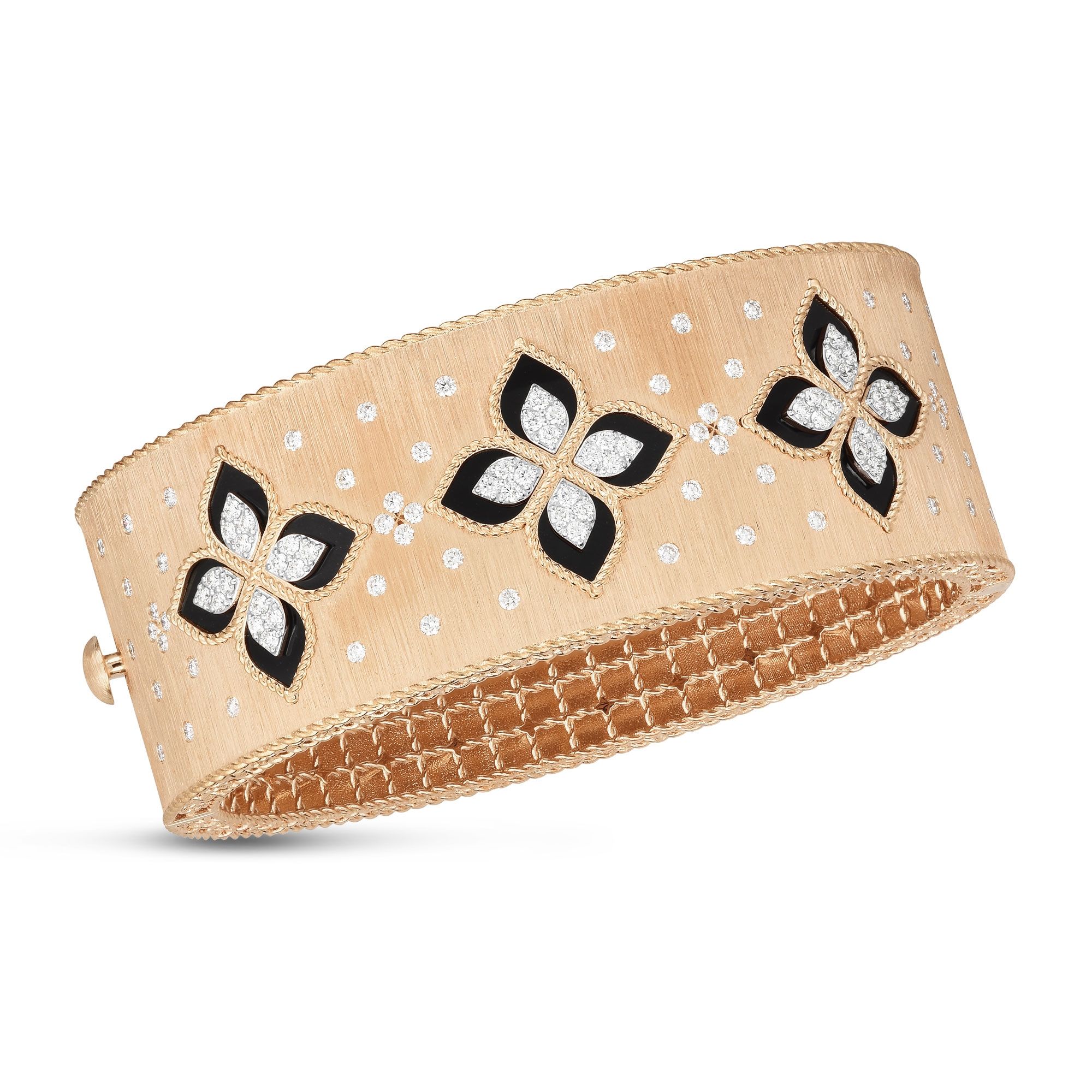 PRINCESS FLOWER BRACELET WITH DIAMONDS AND BLACK JADE - Image 3