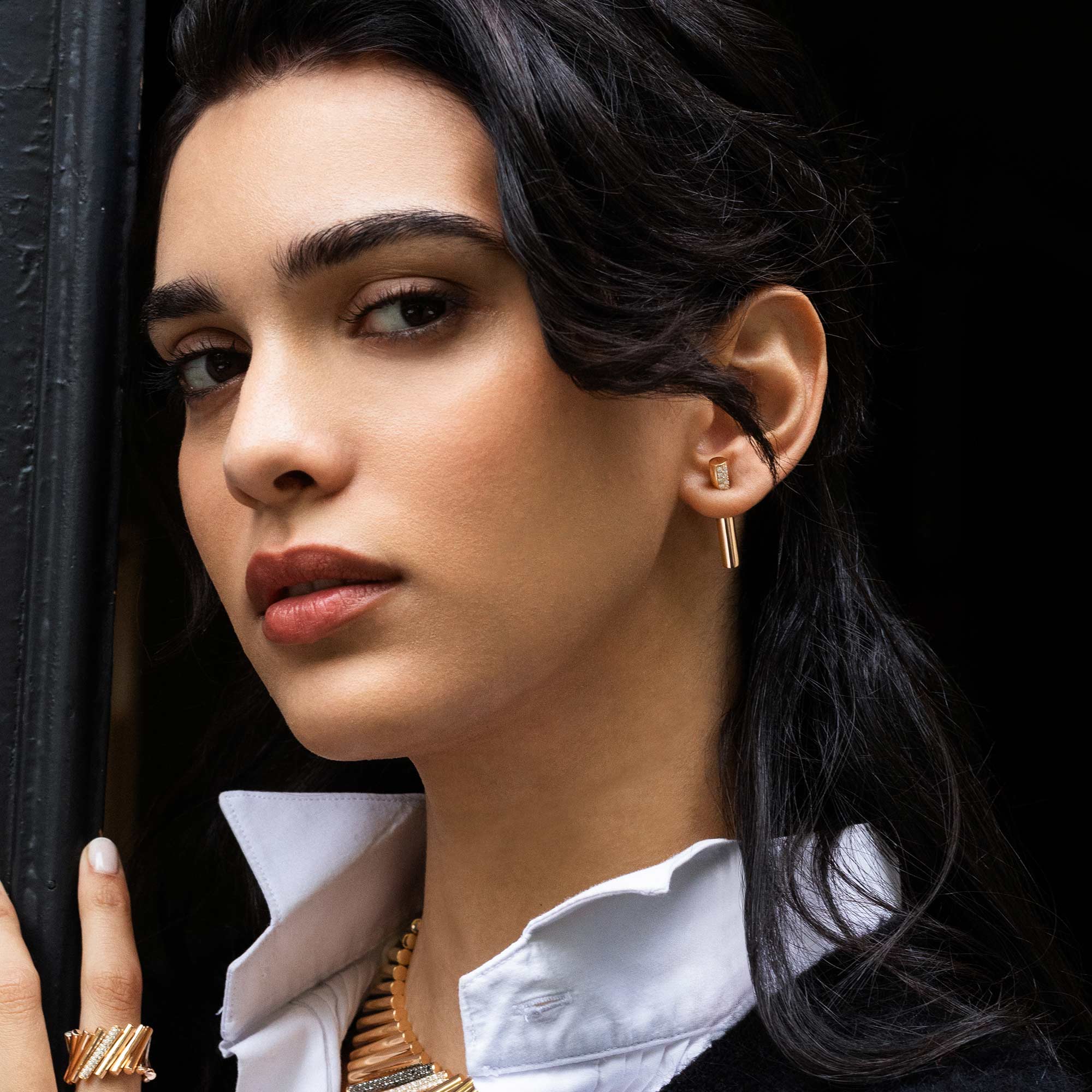 DOMINO EARRINGS WITH DIAMONDS - Image 3