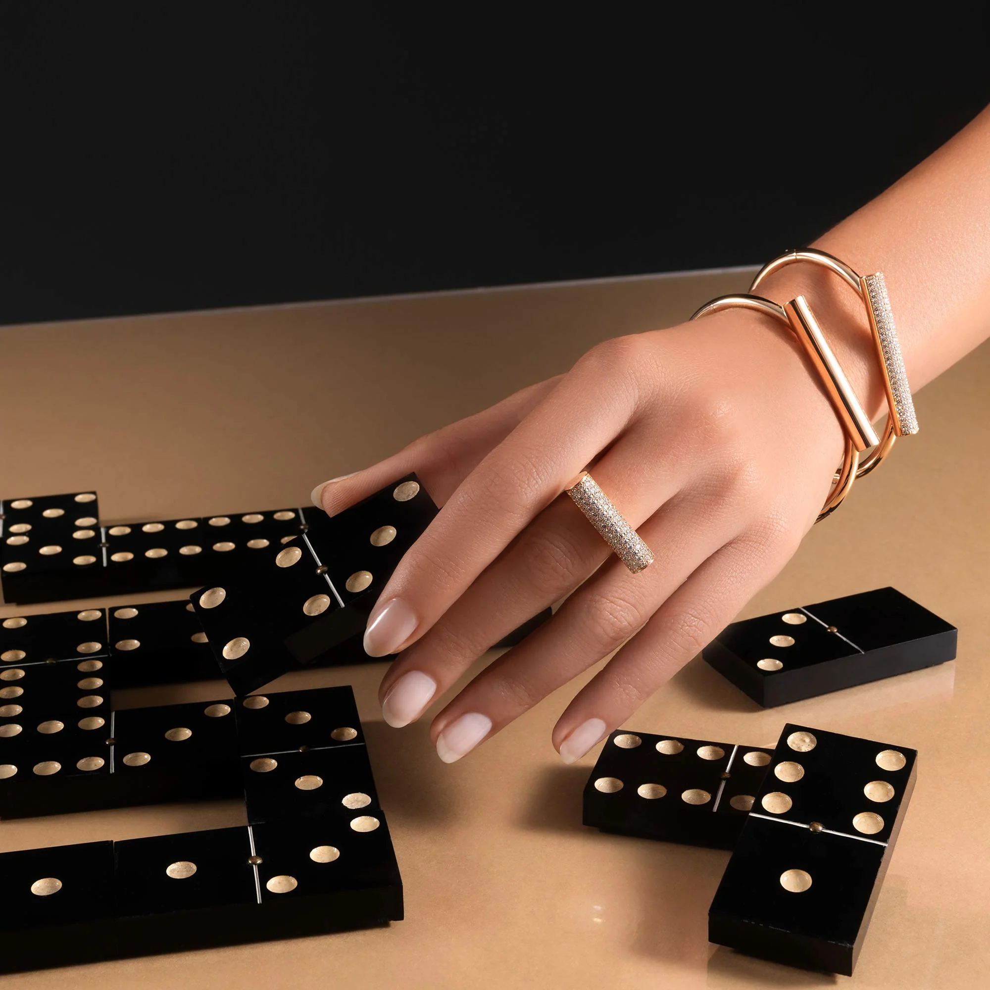DOMINO RING WITH DIAMONDS - Image 4