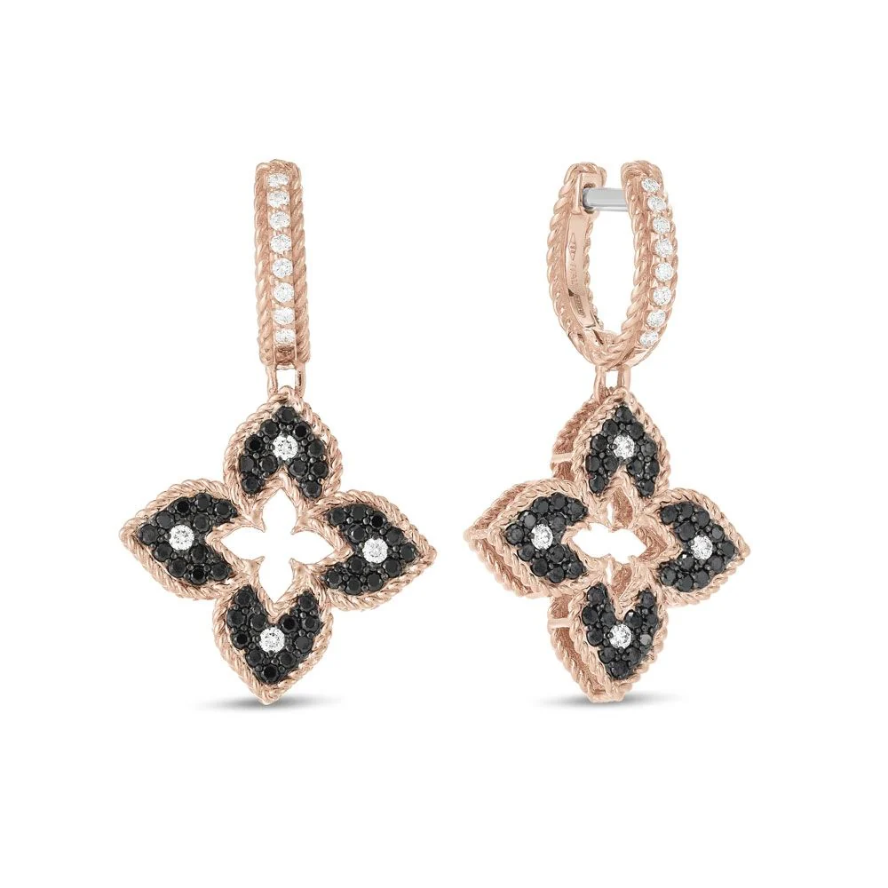 VENETIAN PRINCESS EARRINGS WITH BLACK AND WHITE DIAMONDS