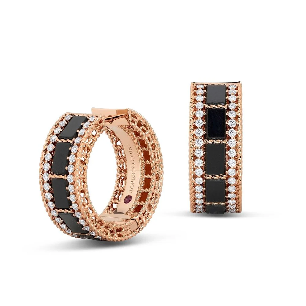 ART DECO EARRINGS WITH BLACK JADE AND DIAMONDS