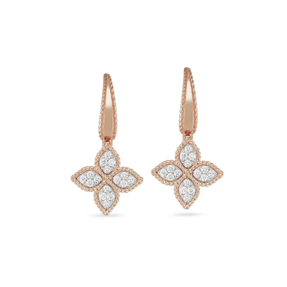 PRINCESS FLOWER EARRINGS WITH DIAMONDS - Image 2