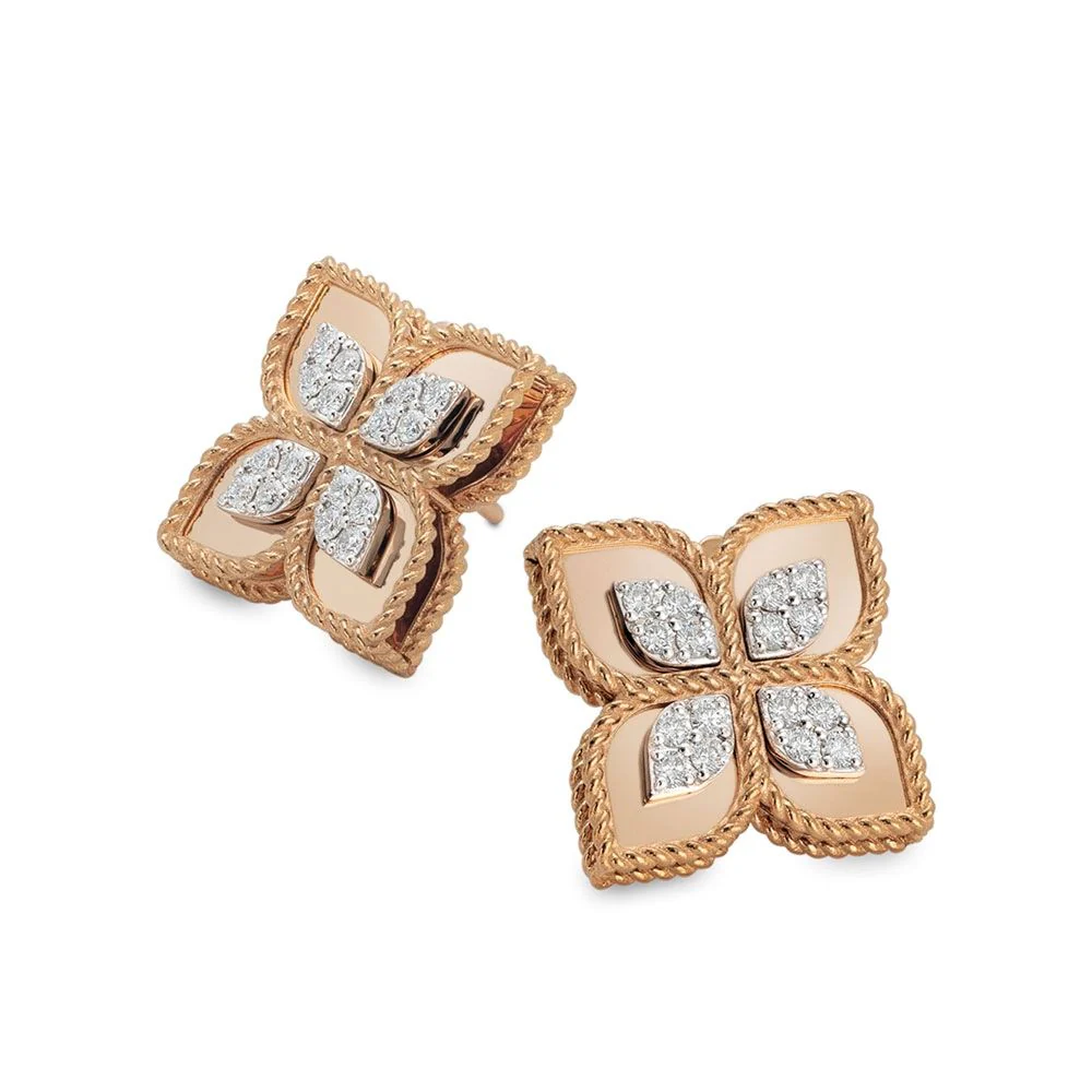 PRINCESS FLOWER EARRINGS WITH DIAMONDS