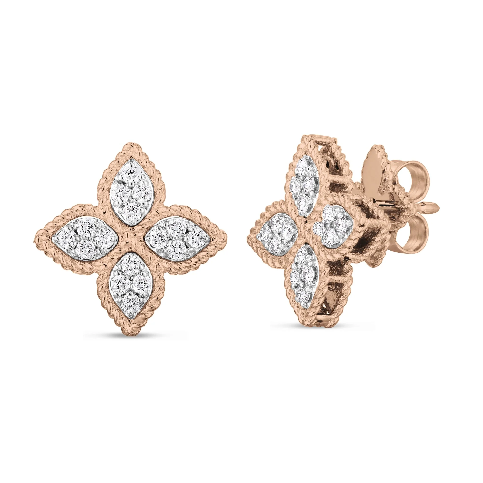 PRINCESS FLOWER EARRINGS WITH DIAMONDS - Image 3