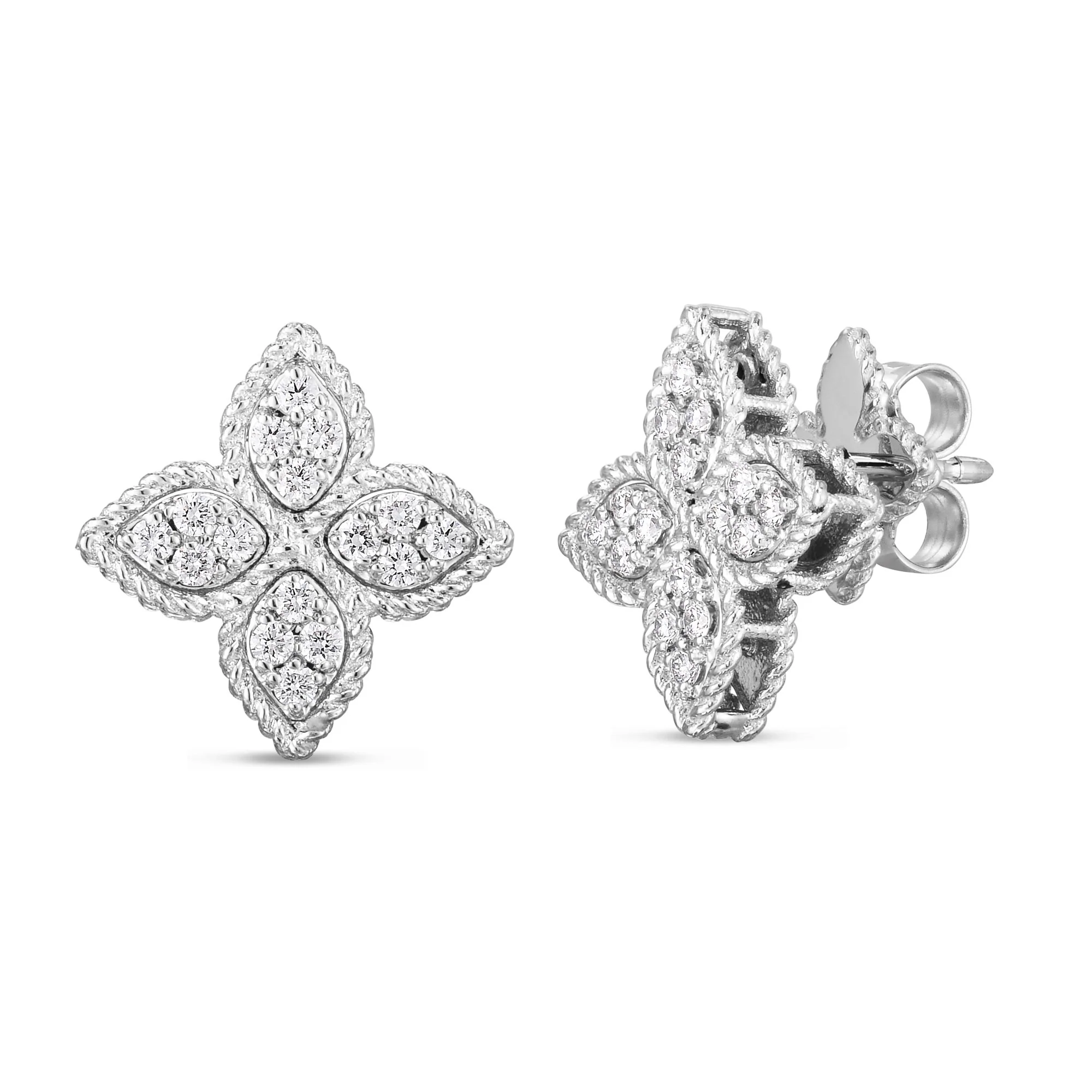 PRINCESS FLOWER EARRINGS WITH DIAMONDS - Image 4