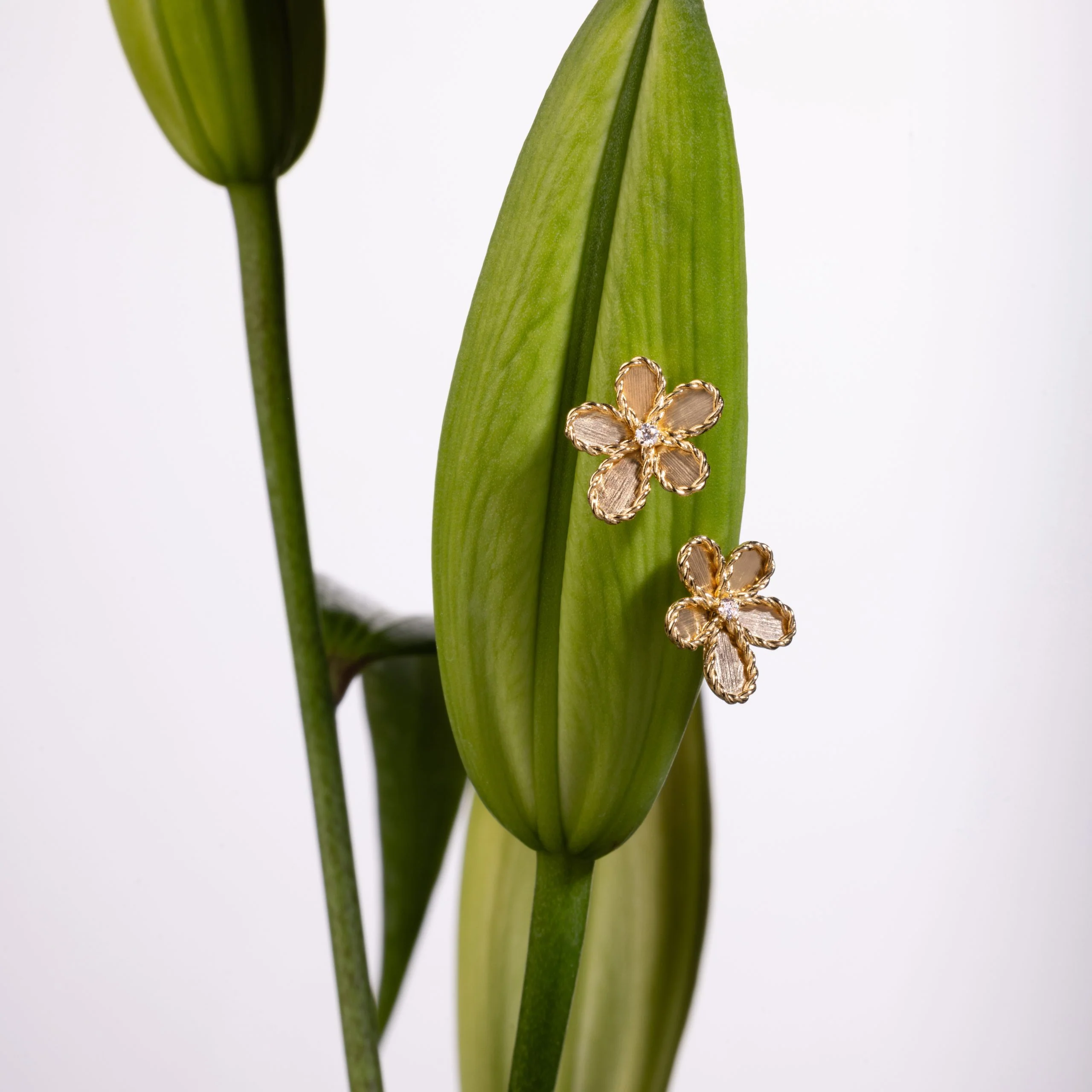 JASMINE EARRINGS WITH DIAMONDS - Image 2