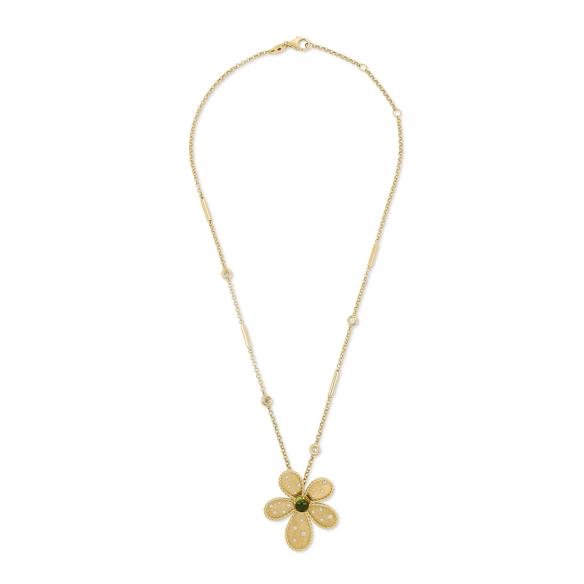 JASMINE NECKLACE WITH DIAMONDS AND GREEN TOURMALINE - Image 2