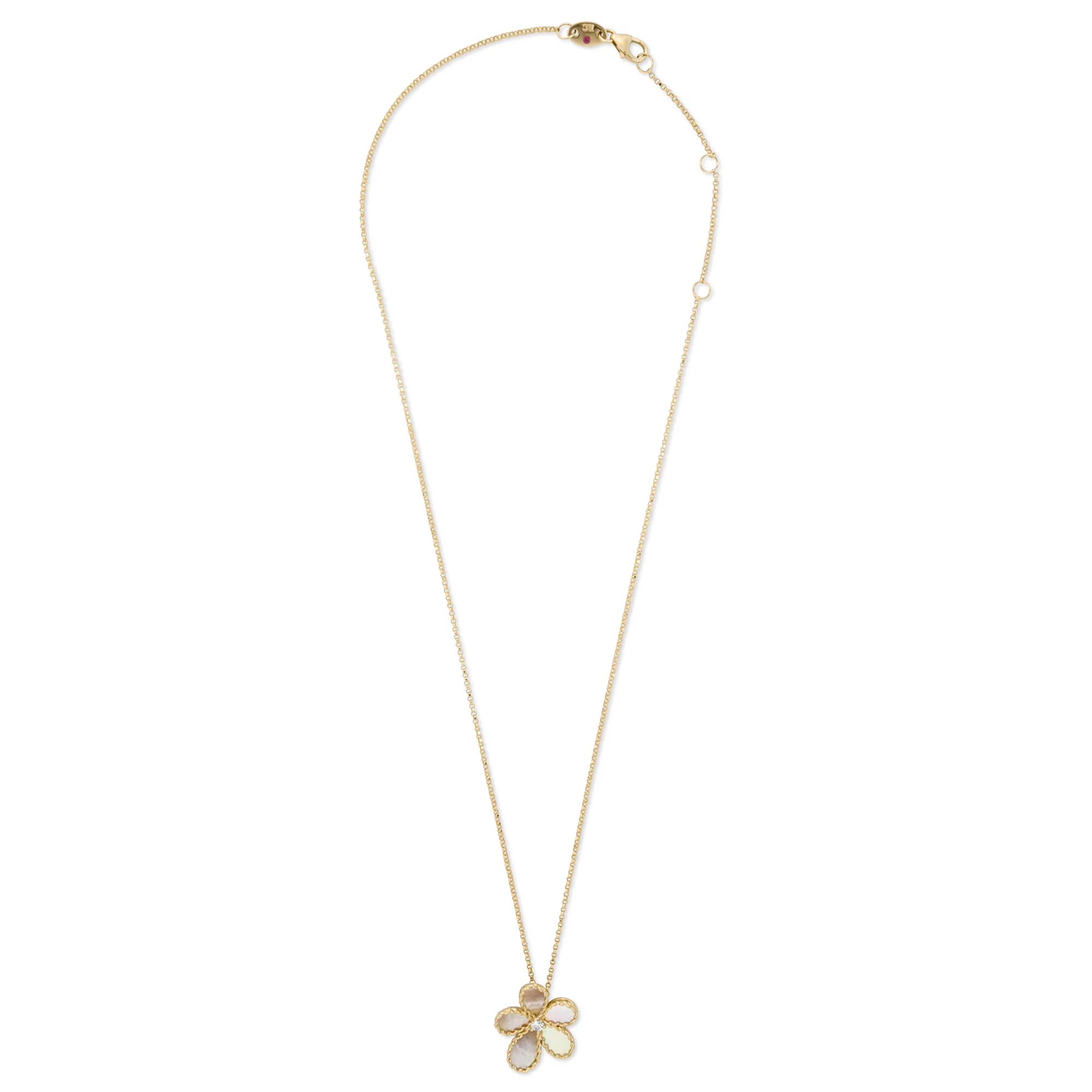 JASMINE NECKLACE WITH DIAMONDS AND MOTHER OF PEARL - Image 2