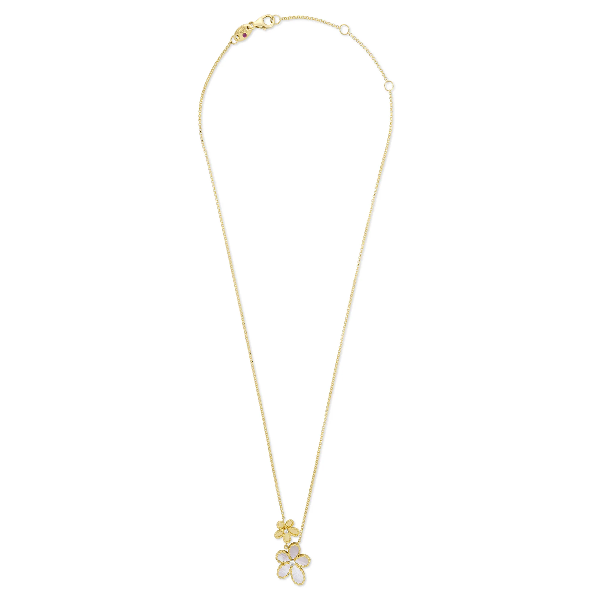 JASMINE NECKLACE WITH DIAMONDS AND MOTHER OF PEARL - Image 2