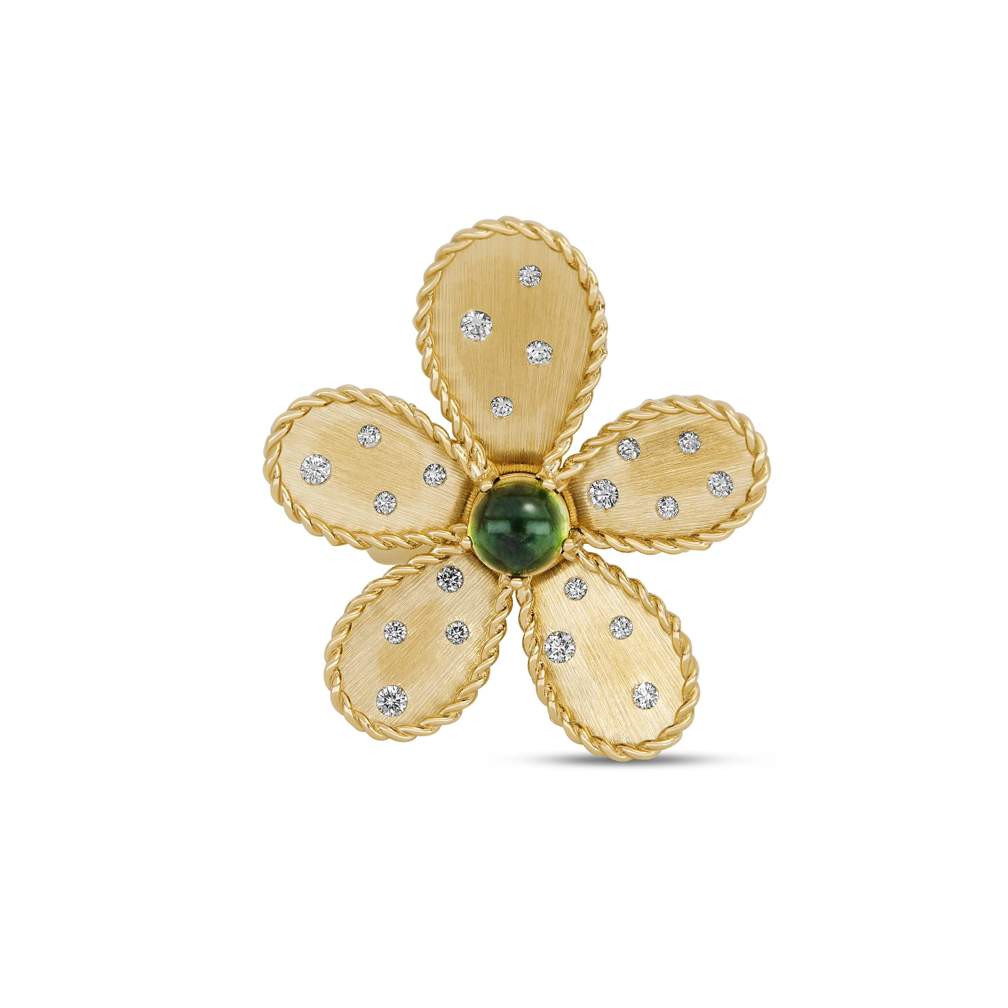 JASMINE RING WITH DIAMONDS AND GREEN TOURMALINE - Image 2