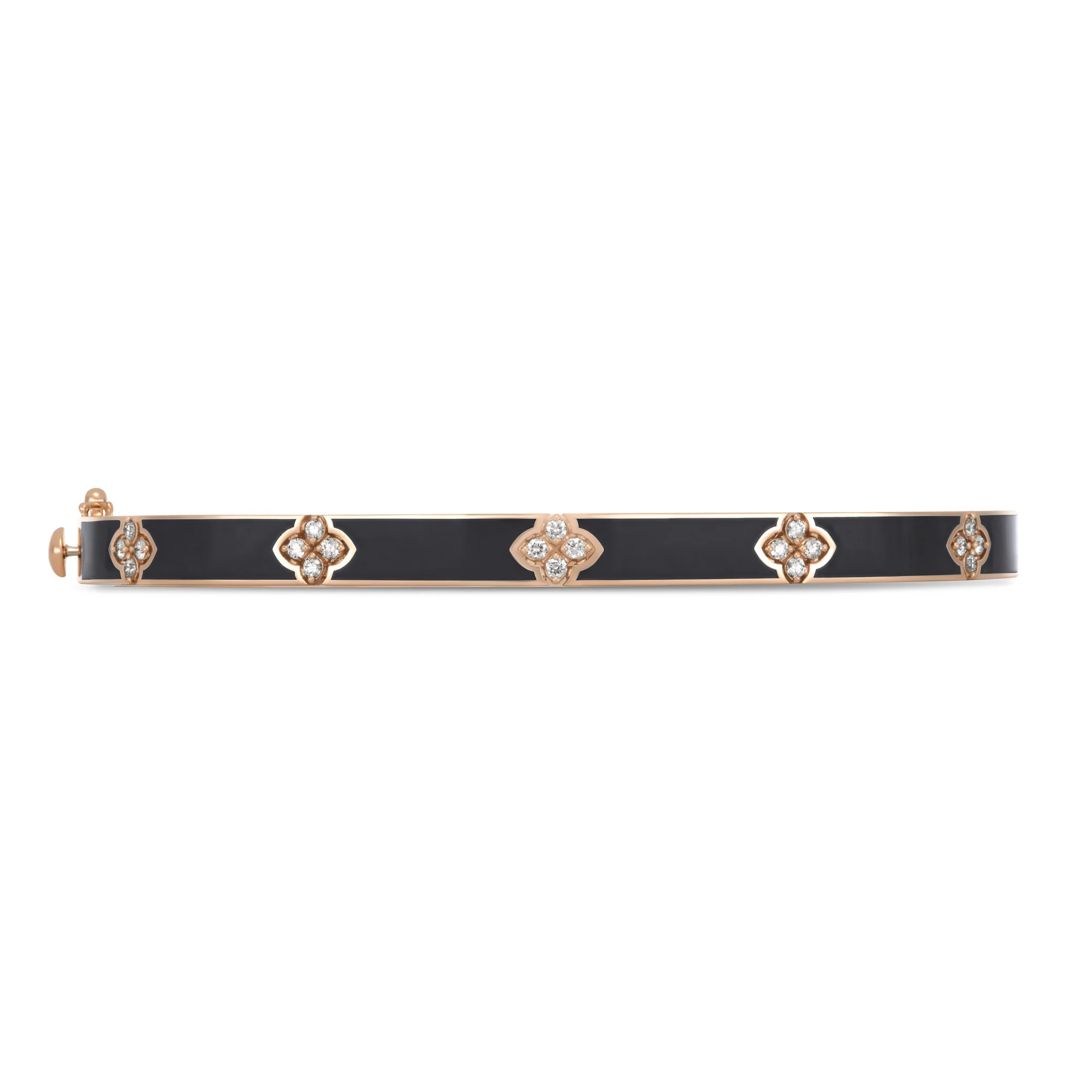 LOVE IN VERONA BANGLE WITH BLACK CERAMIC ENAMEL AND DIAMONDS - Image 2