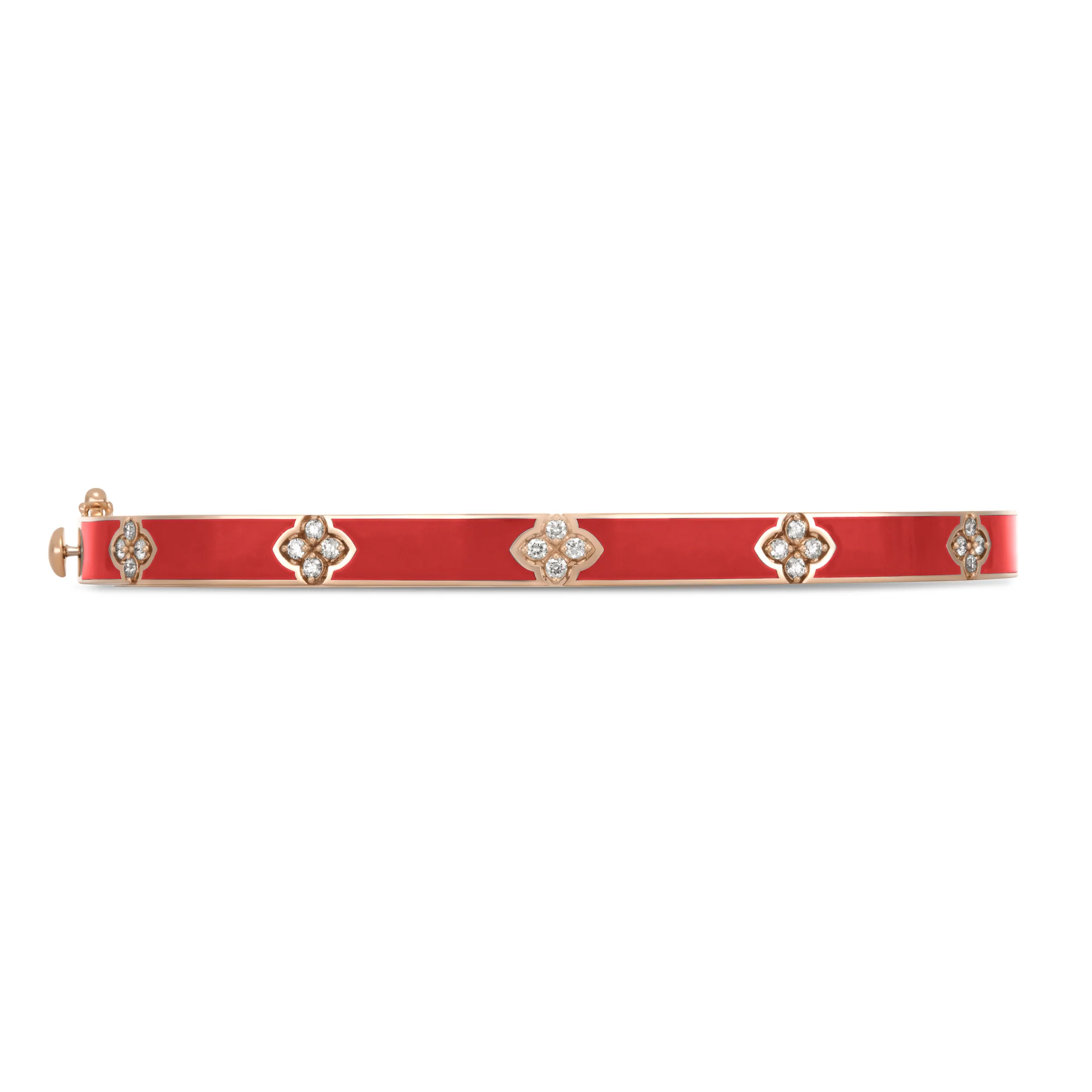 LOVE IN VERONA BANGLE WITH CORAL CERAMIC ENAMEL AND DIAMONDS - Image 2