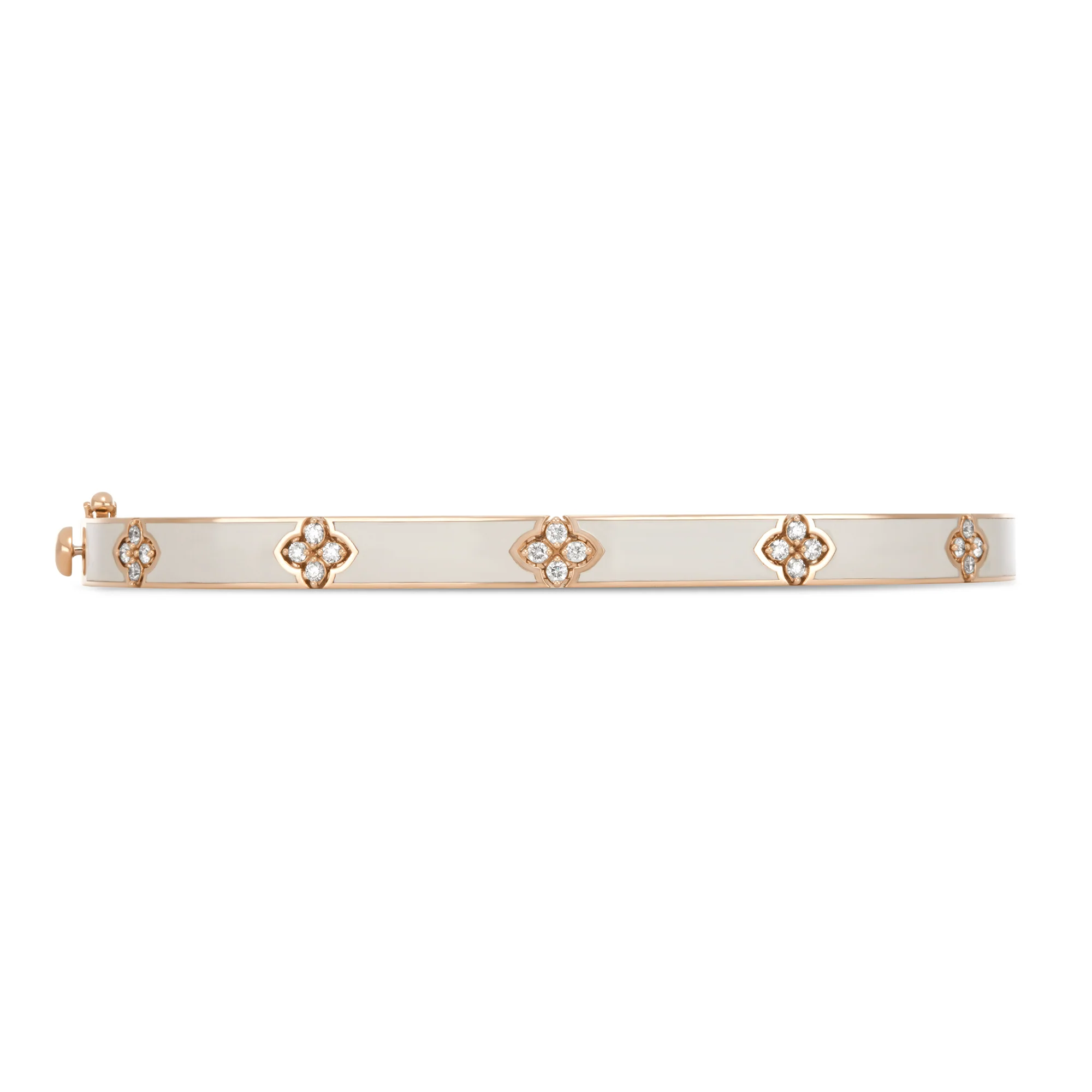 LOVE IN VERONA BANGLE WITH WHITE CERAMIC ENAMEL AND DIAMONDS - Image 2