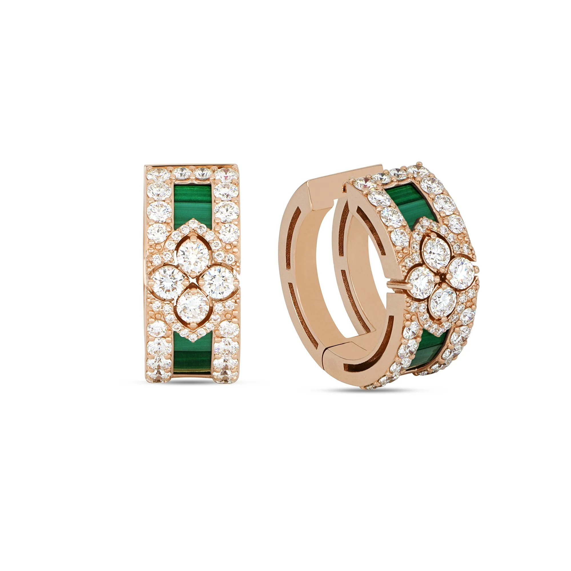 LOVE IN VERONA EARRINGS WITH MALACHITE AND DIAMONDS
