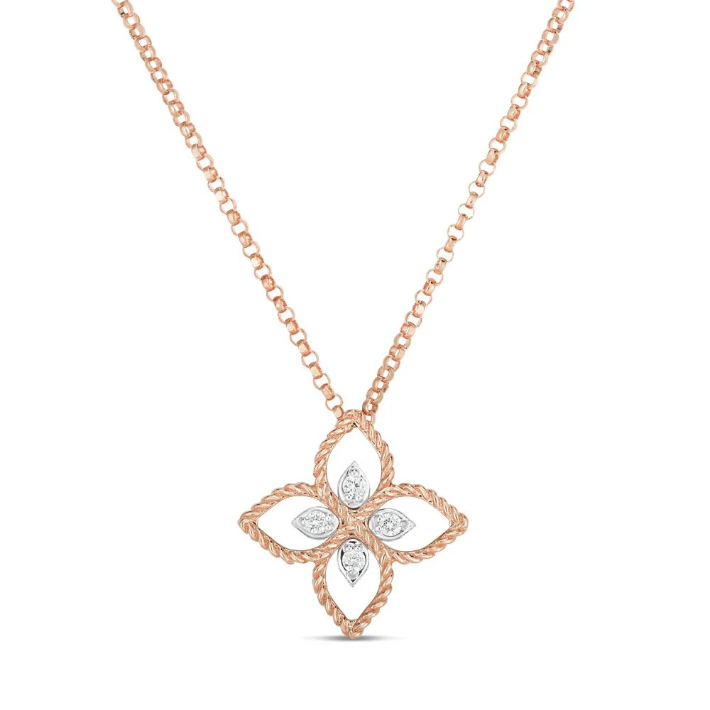DESERT FLOWER PENDANT WITH DIAMONDS - Image 3