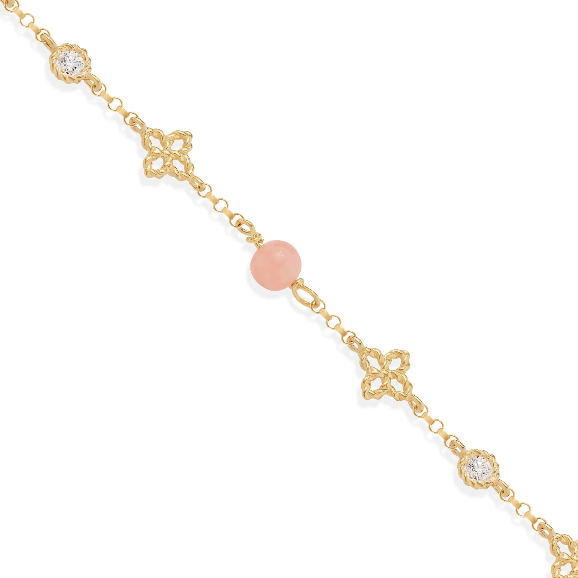 PRINCESS FLOWER BRACELET FOR CAROUSEL WITH DIAMONDS AND OPAL - Image 3