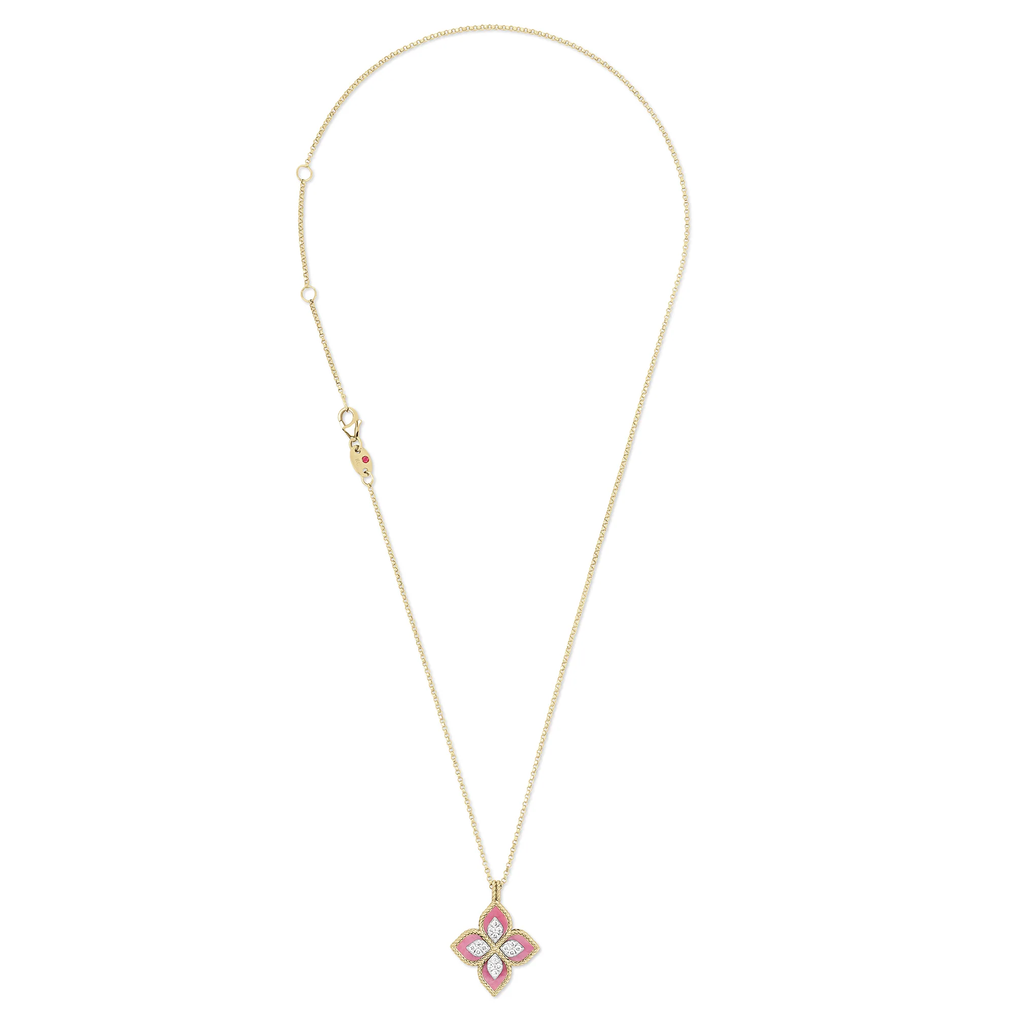 PRINCESS FLOWER COLLAR WITH DIAMOND AND RHODONITE - Image 2