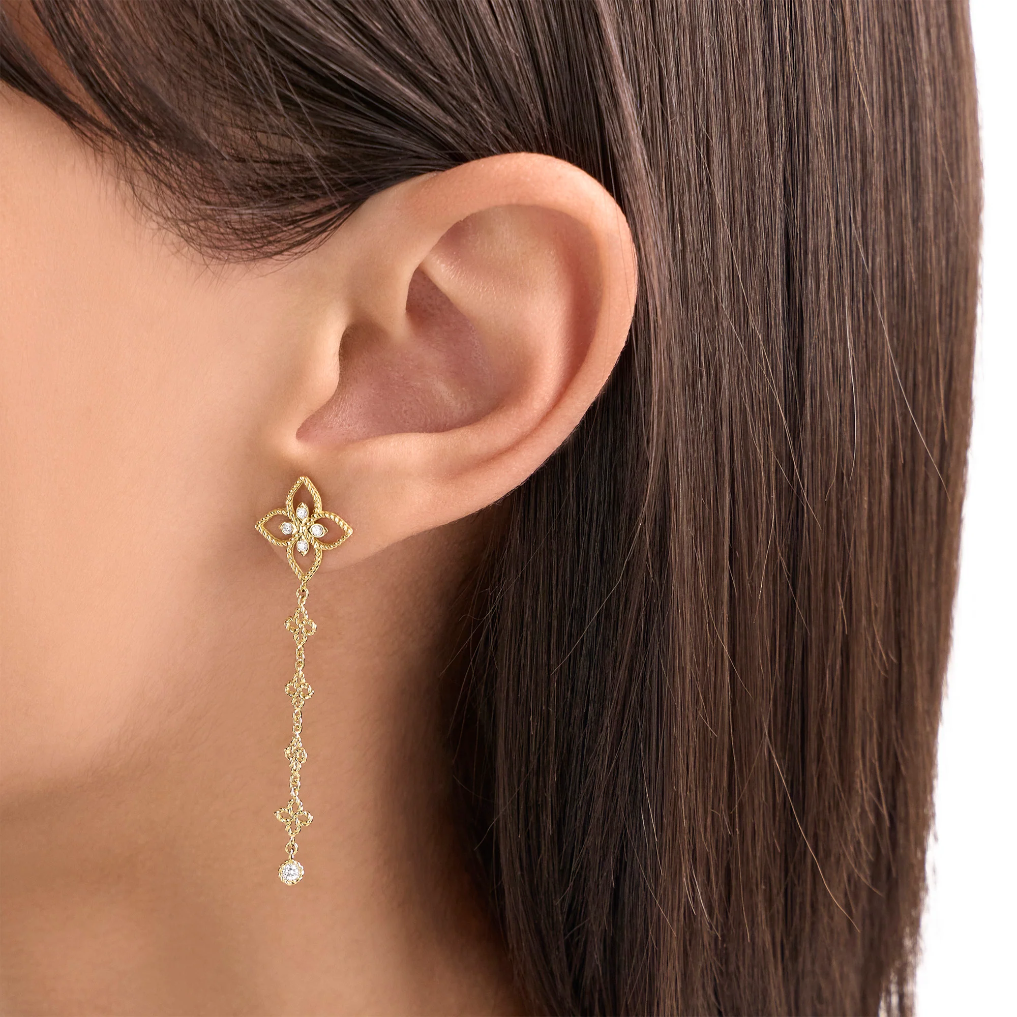 PRINCESS FLOWER EARRINGS FOR CAROUSEL WITH DIAMONDS - Image 3