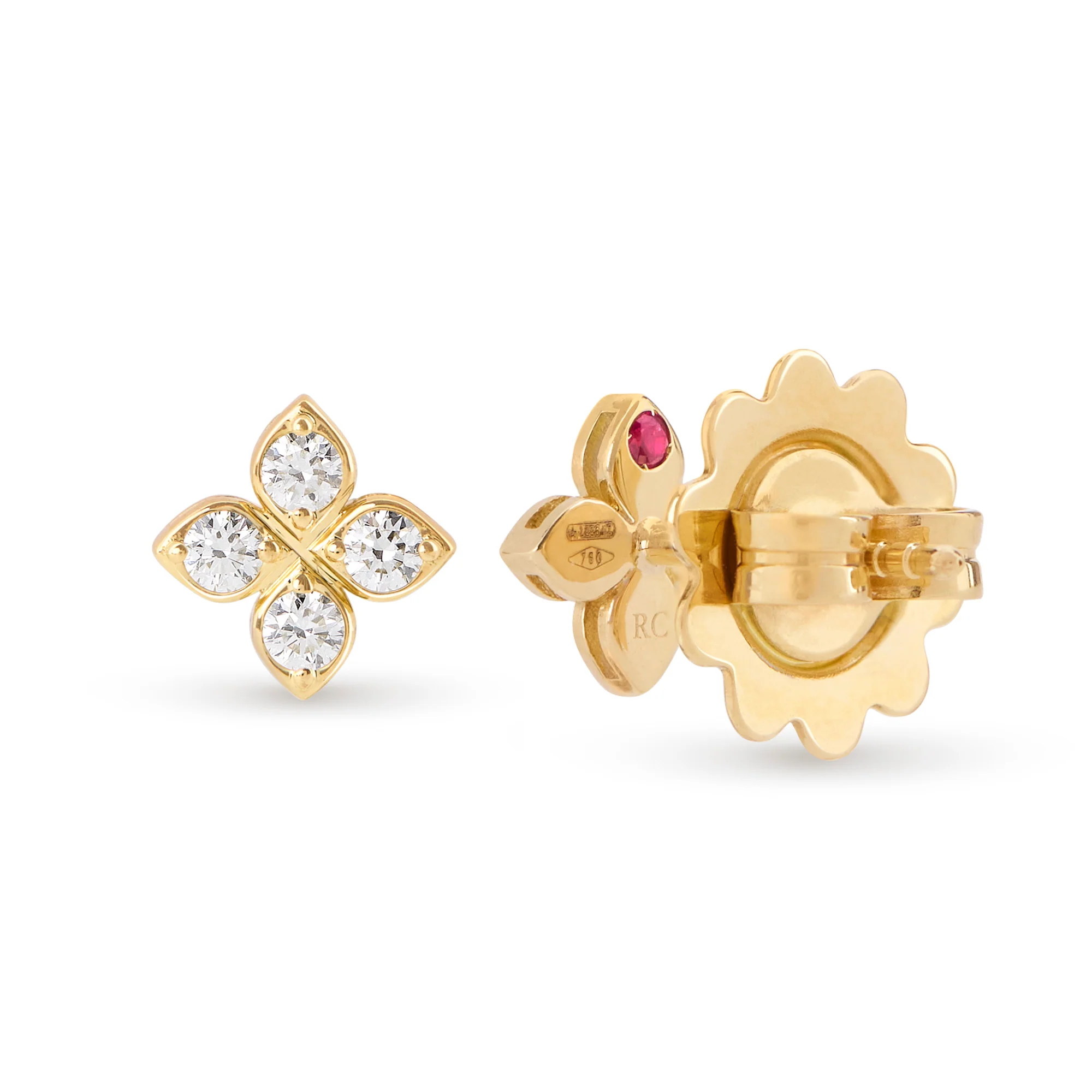 PRINCESS FLOWER EARRINGS FOR CAROUSEL WITH DIAMONDS - Image 2
