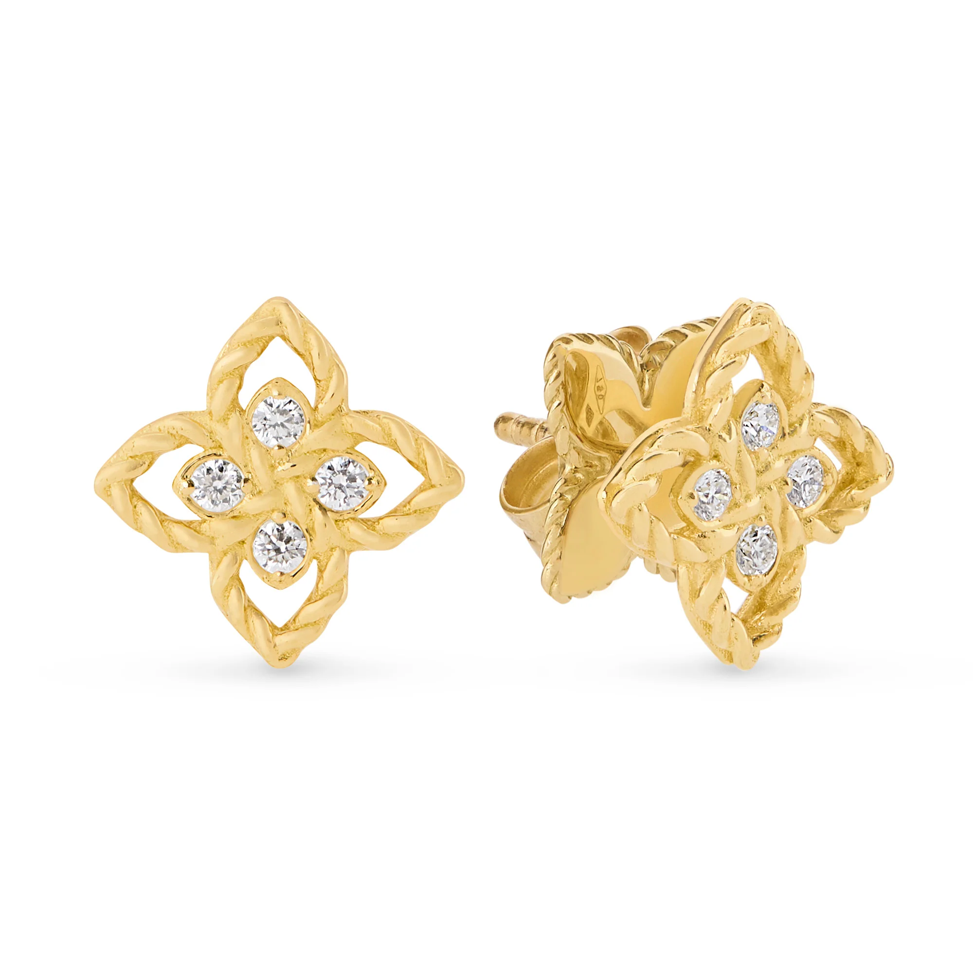PRINCESS FLOWER EARRINGS FOR CAROUSEL WITH DIAMONDS