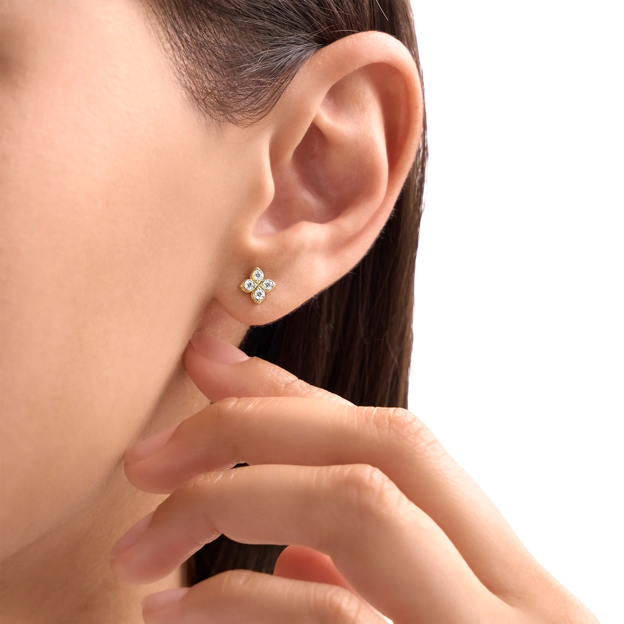 PRINCESS FLOWER EARRINGS FOR CAROUSEL WITH DIAMONDS - Image 3