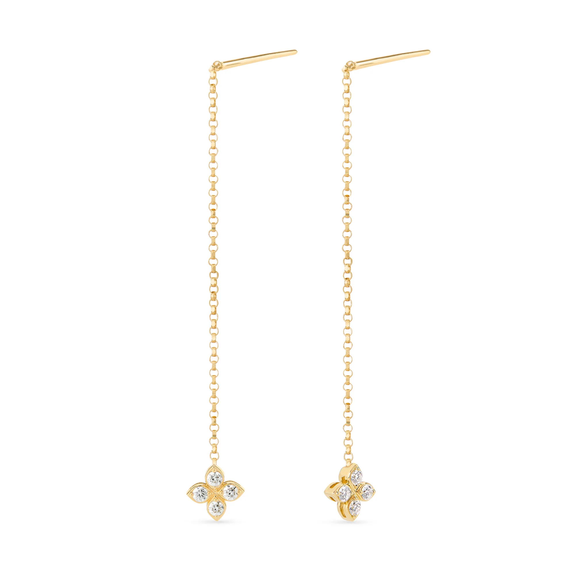 PRINCESS FLOWER EARRINGS FOR CAROUSEL WITH DIAMONDS