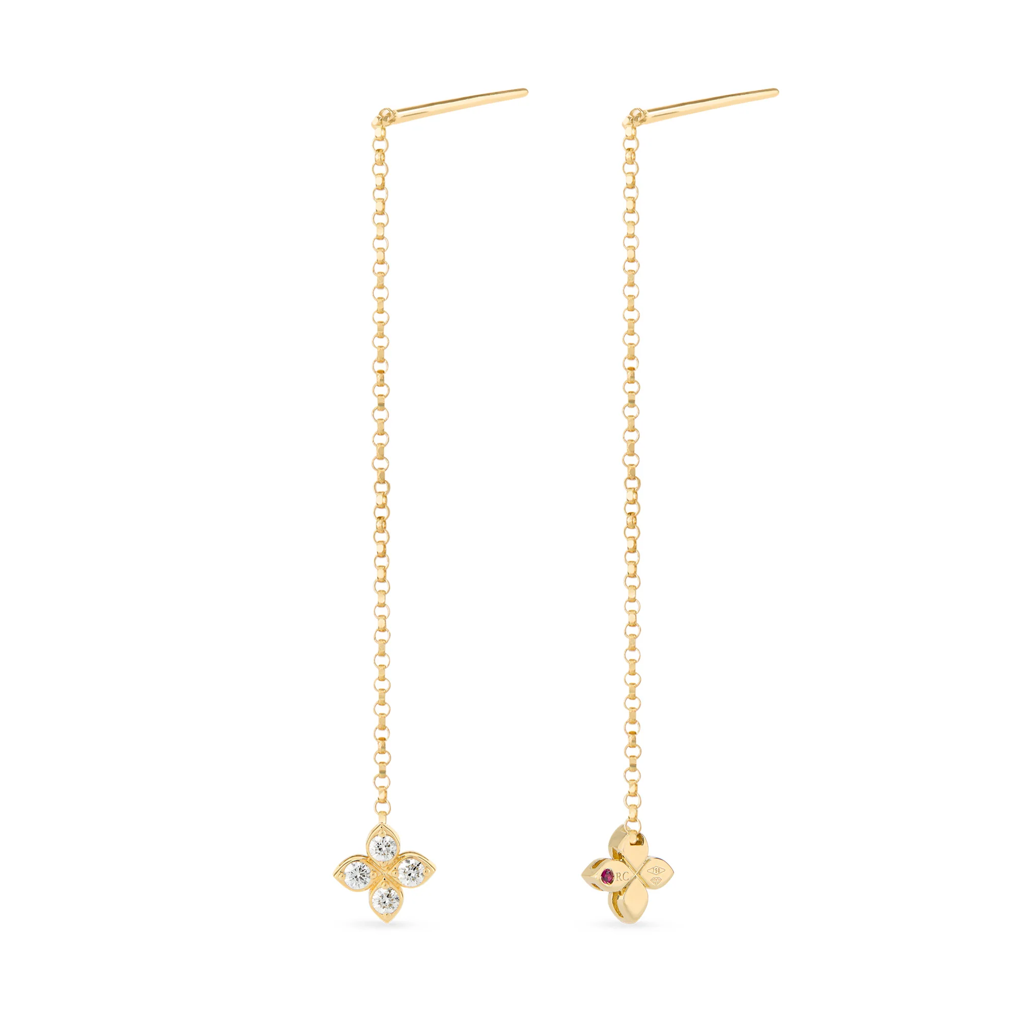 PRINCESS FLOWER EARRINGS FOR CAROUSEL WITH DIAMONDS - Image 2