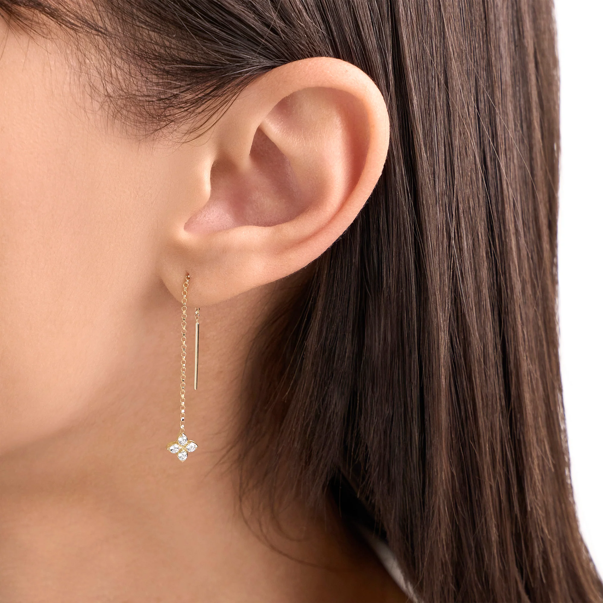 PRINCESS FLOWER EARRINGS FOR CAROUSEL WITH DIAMONDS - Image 3