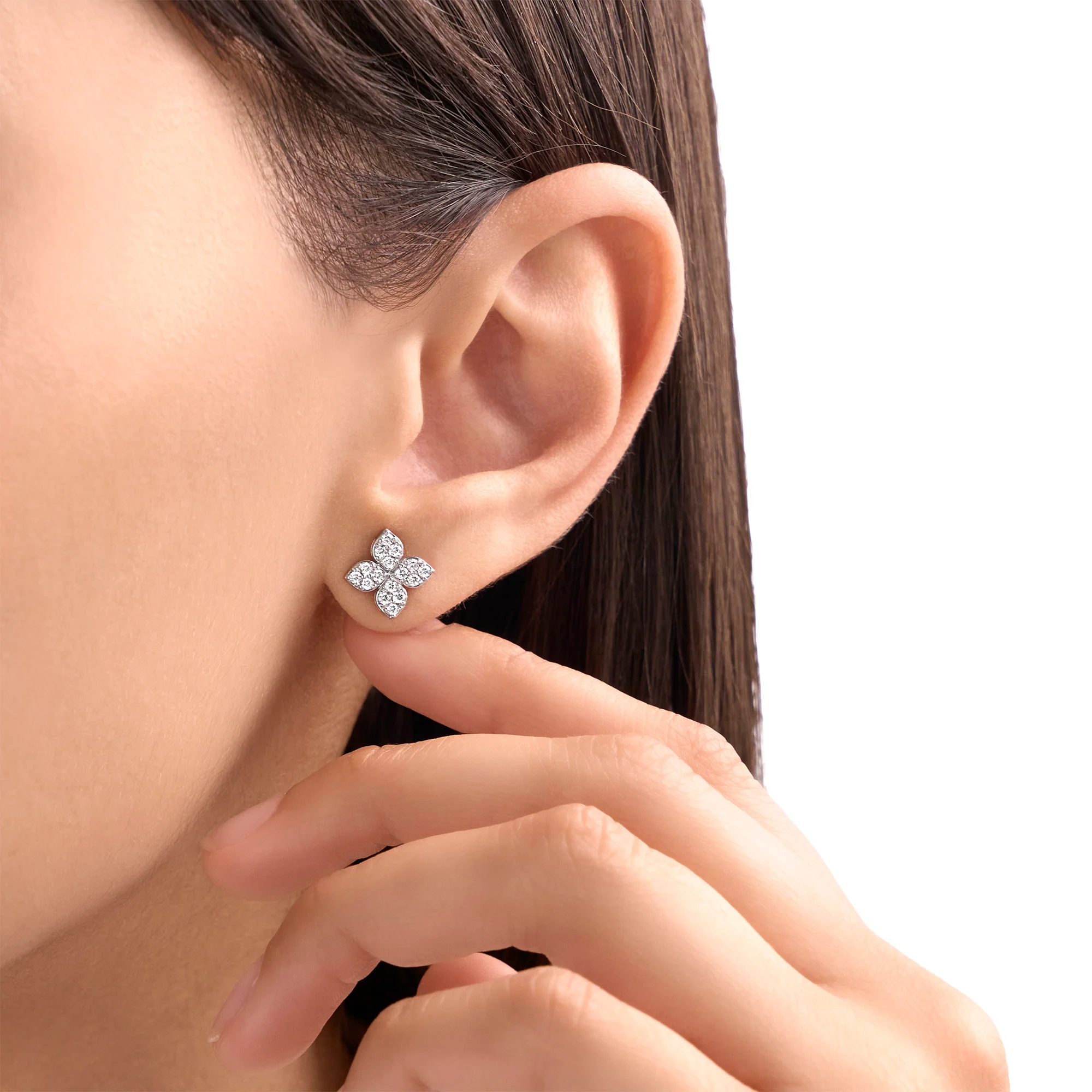 PRINCESS FLOWER EARRINGS FOR CAROUSEL WITH DIAMONDS - Image 2