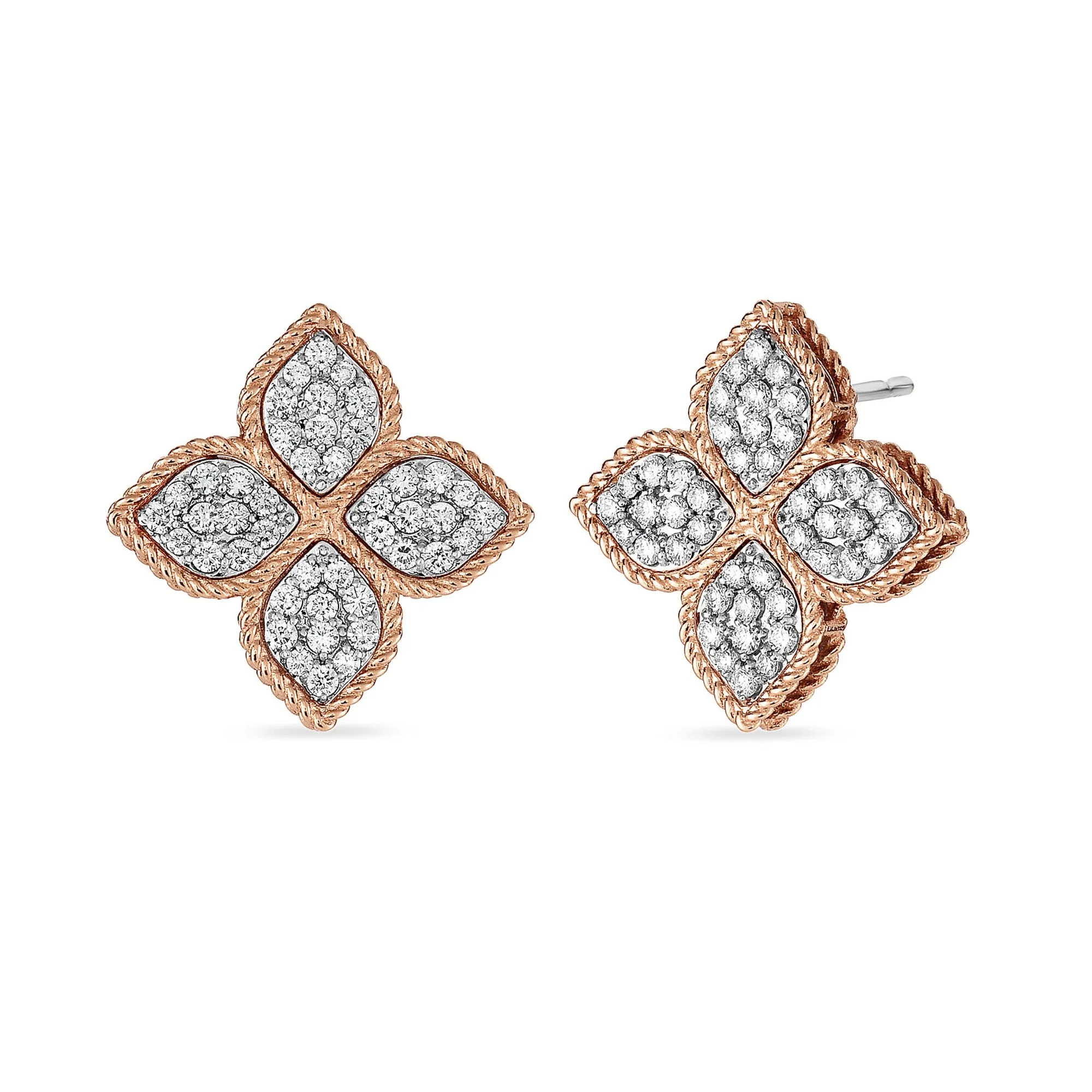 PRINCESS FLOWER EARRINGS WITH DIAMONDS - Image 2