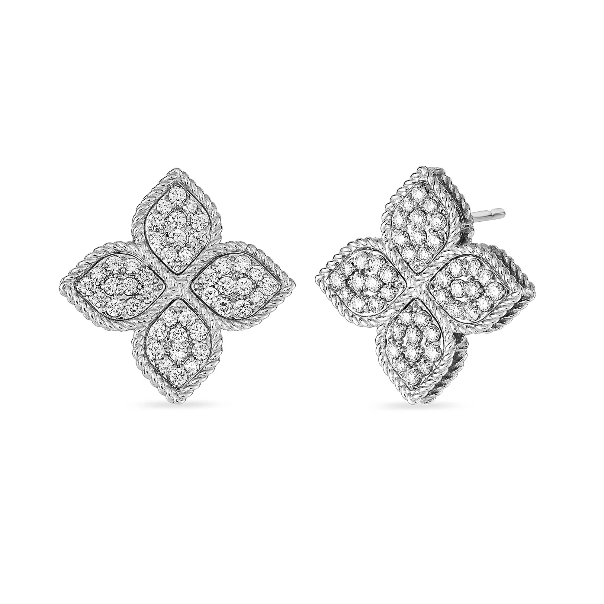 PRINCESS FLOWER EARRINGS WITH DIAMONDS - Image 3