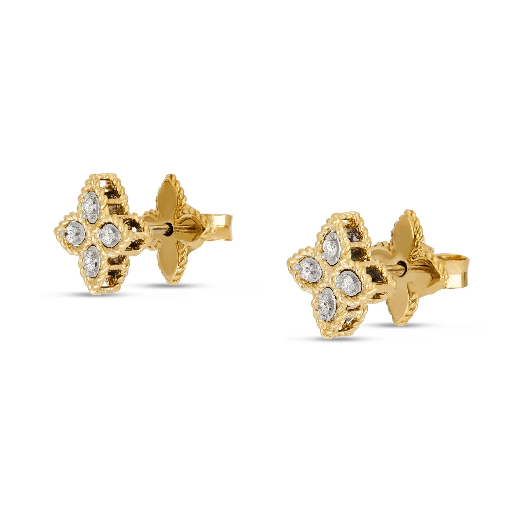 PRINCESS FLOWER EARRINGS WITH DIAMONDS - Image 2