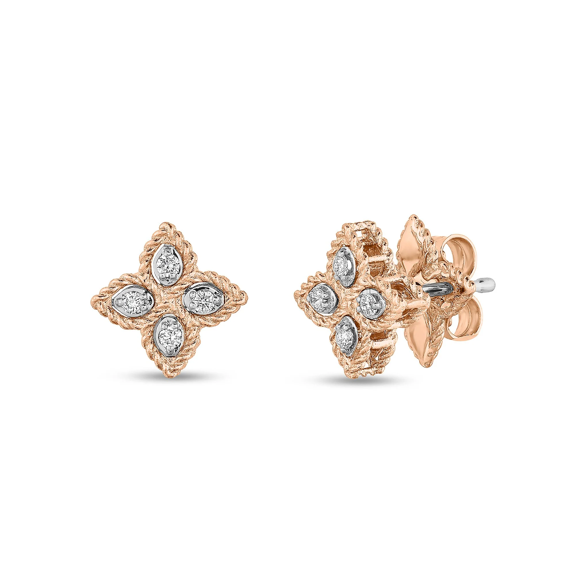PRINCESS FLOWER EARRINGS WITH DIAMONDS - Image 4