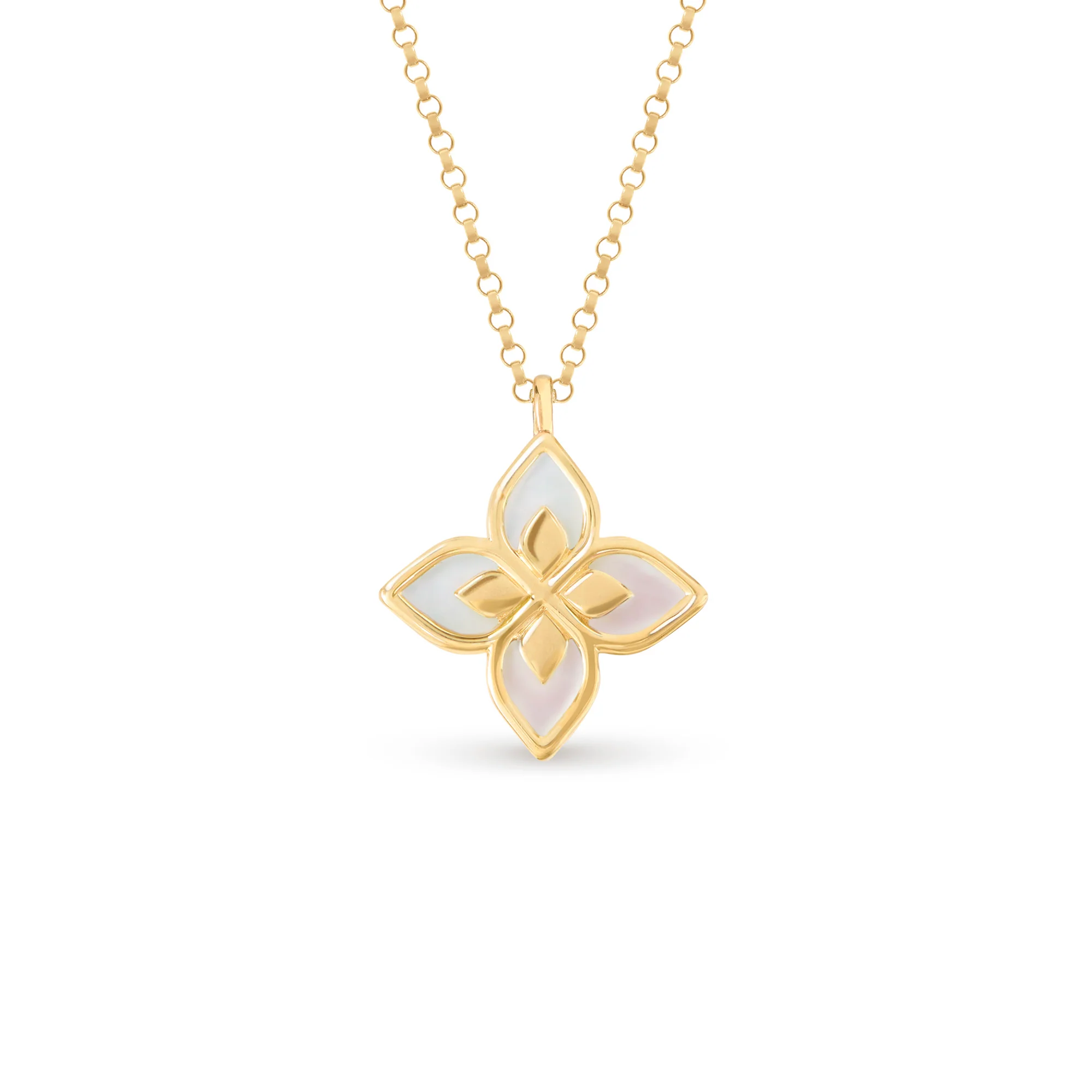 PRINCESS FLOWER NECKLACE FOR CAROUSEL WITH DIAMONDS AND MOTHER OF PEARL - Image 3