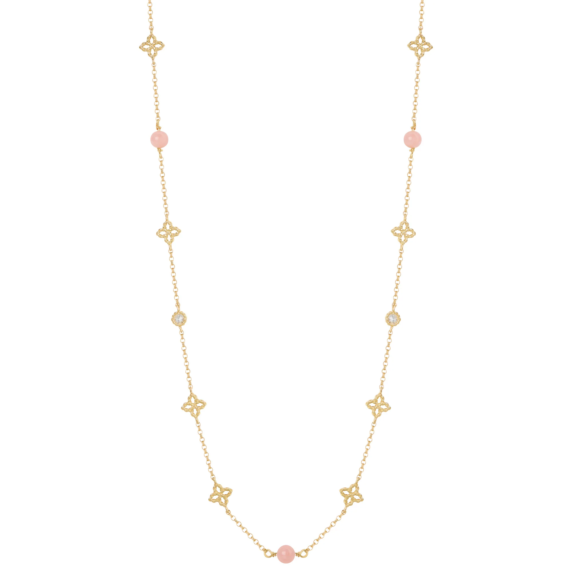 PRINCESS FLOWER NECKLACE FOR CAROUSEL WITH DIAMONDS AND OPAL
