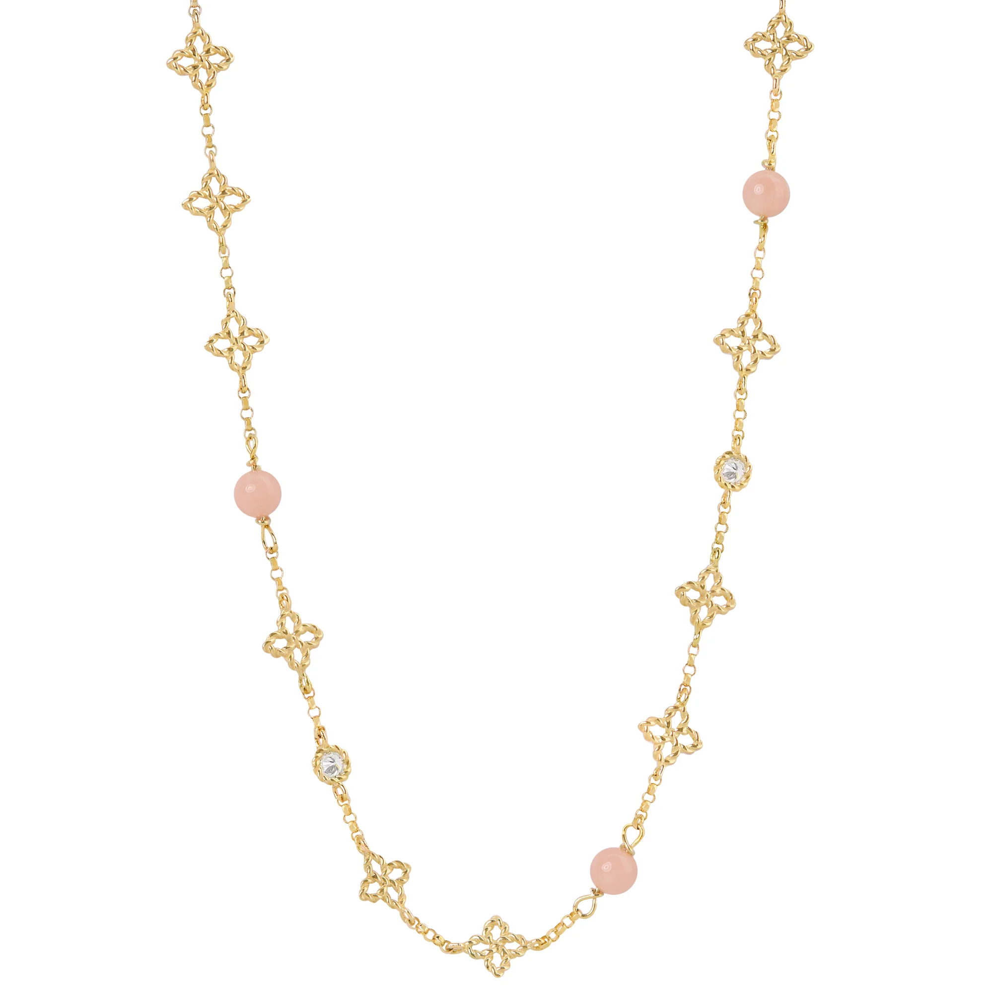 PRINCESS FLOWER NECKLACE FOR CAROUSEL WITH DIAMONDS AND OPAL